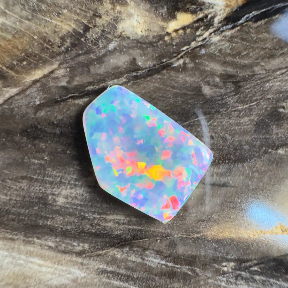 Iridescent opal gemstone.