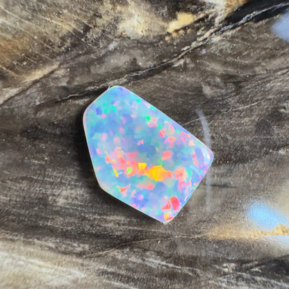 Iridescent opal gemstone.