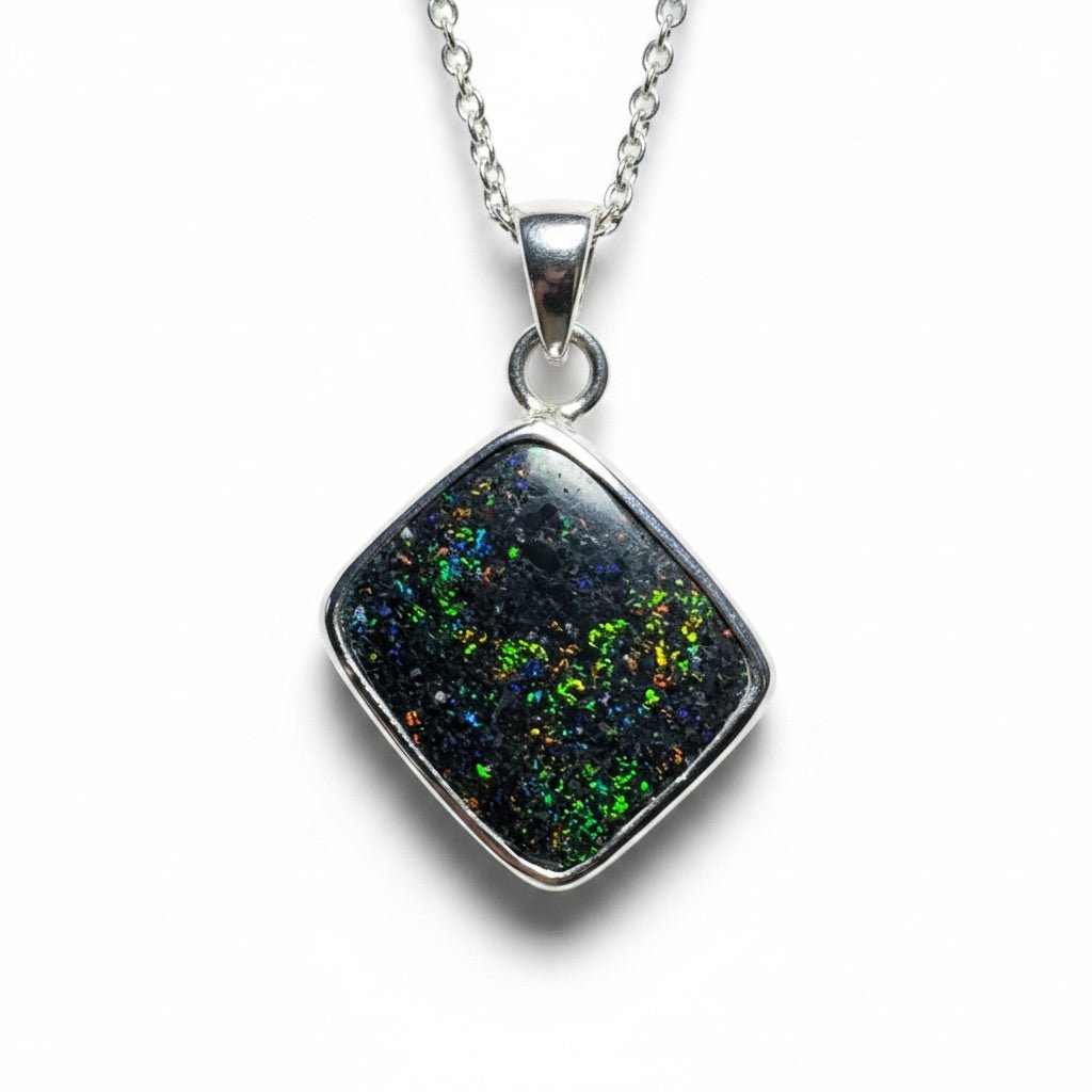 10.2ct Andamooka Matrix Opal Pendant Necklace ~ 'Eyre Peninsula Glow' | 925 Sterling Silver | Solid Australian Opal