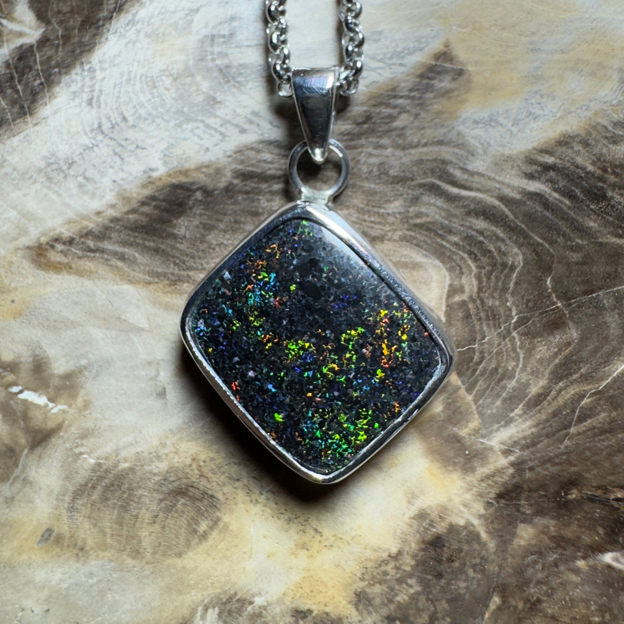 10.2ct Andamooka Matrix Opal Pendant Necklace ~ 'Eyre Peninsula Glow' | 925 Sterling Silver | Solid Australian Opal