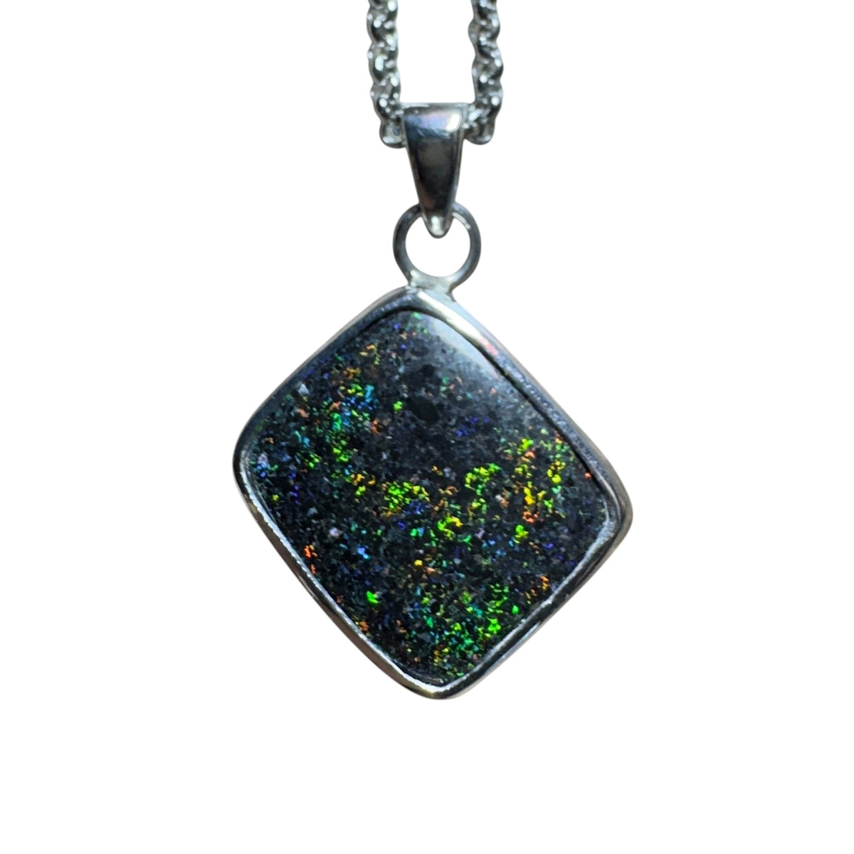 10.2ct Andamooka Matrix Opal Pendant Necklace ~ 'Eyre Peninsula Glow' | 925 Sterling Silver | Solid Australian Opal