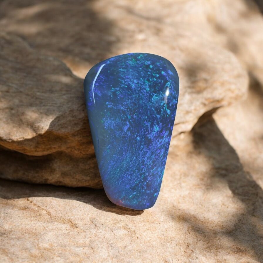 10.3ct Hand - cut Solid Lightning Ridge Semi Black Opal