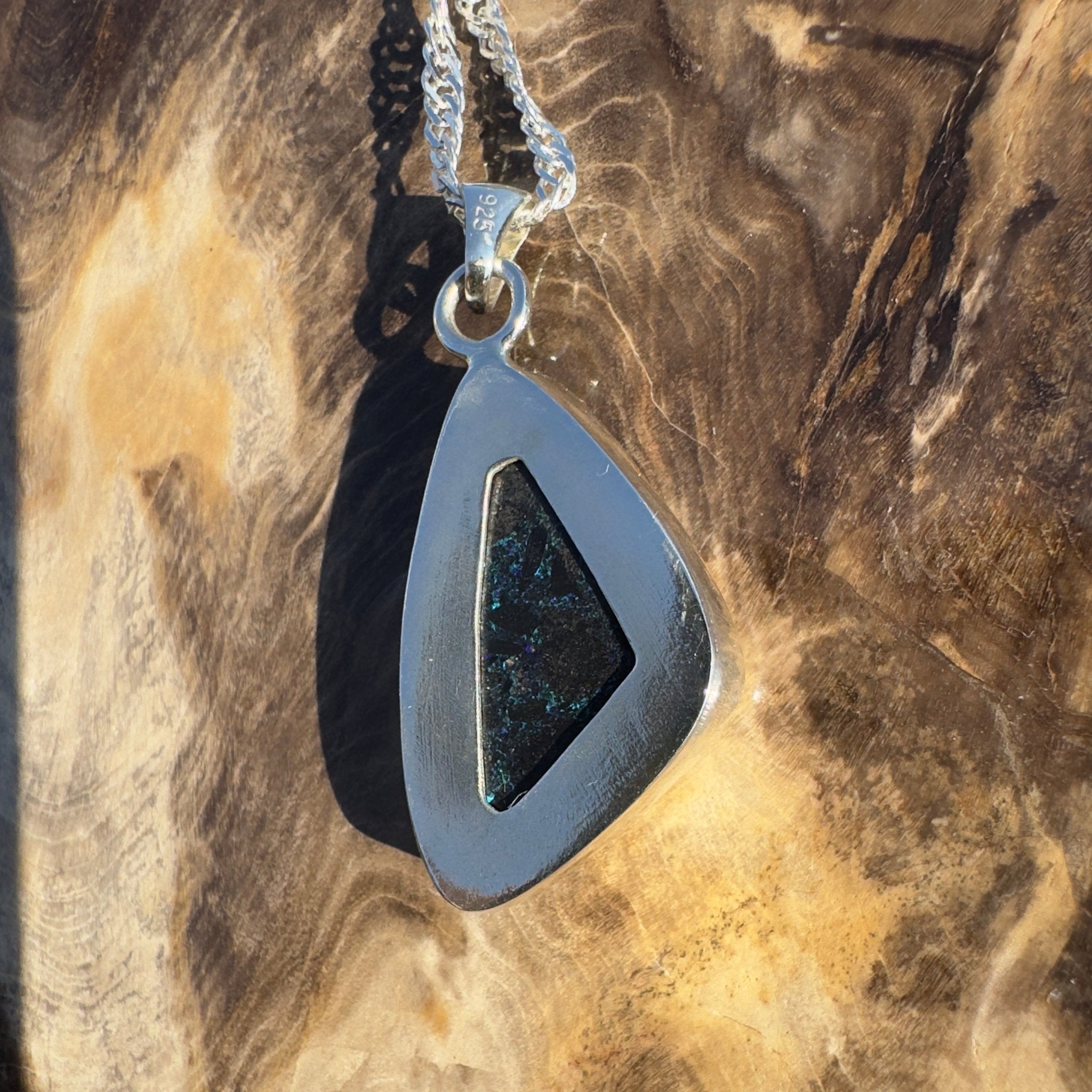 11.2ct Andamooka Matrix Opal 925 Silver Pendant
