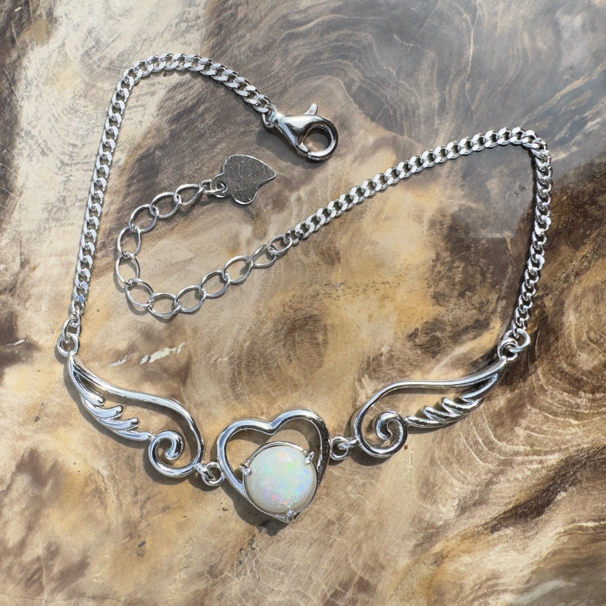 1.1ct Coober Pedy Opal Bracelet ~ 'Flying on Angel Wings' | 925 Sterling Silver | Solid Australian Opal