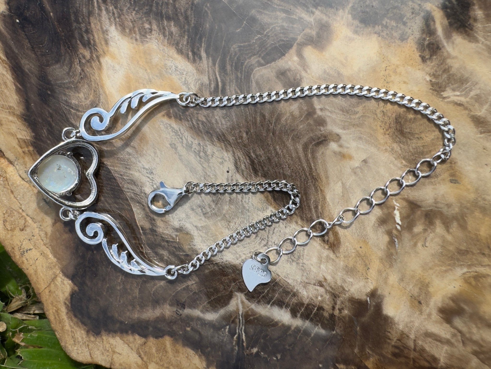 1.1ct Coober Pedy Opal Bracelet ~ 'Flying on Angel Wings' | 925 Sterling Silver | Solid Australian Opal