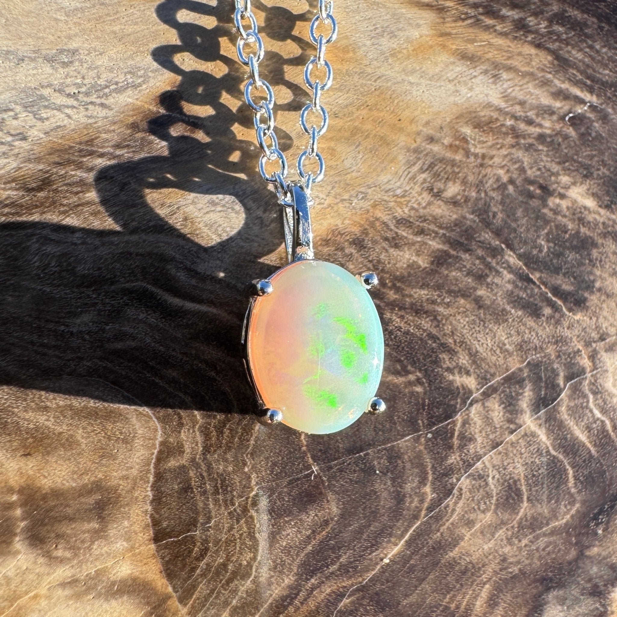 1.1ct Coober Pedy Opal Pendant Necklace ~ 'Bicheno Bloom ~' | 925 Sterling Silver | Solid Australian Opal