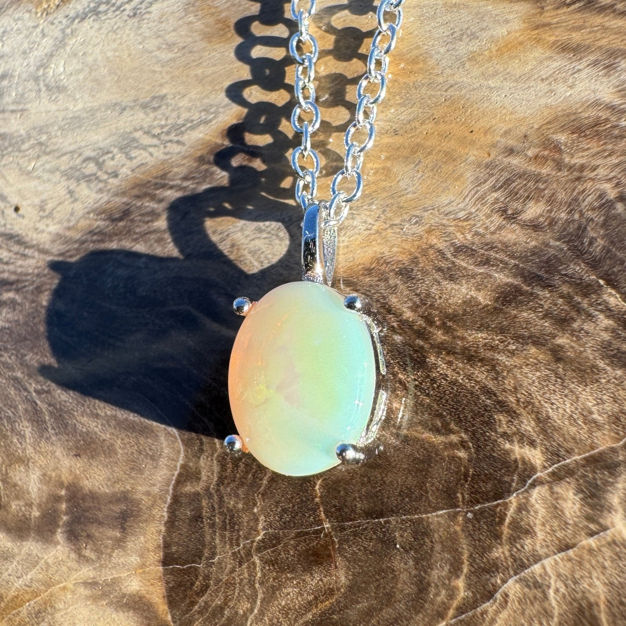 1.1ct Coober Pedy Opal Pendant Necklace ~ 'Bicheno Bloom ~' | 925 Sterling Silver | Solid Australian Opal