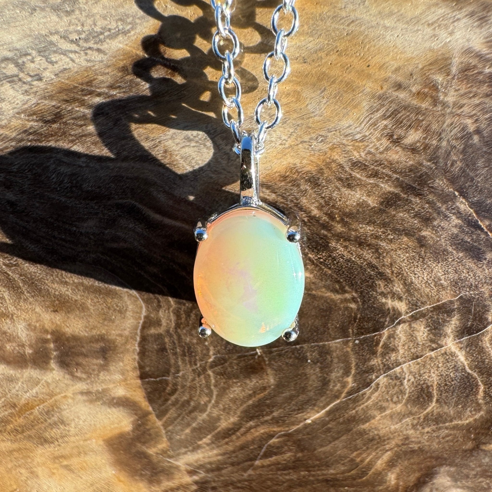 1.1ct Coober Pedy Opal Pendant Necklace ~ 'Bicheno Bloom ~' | 925 Sterling Silver | Solid Australian Opal