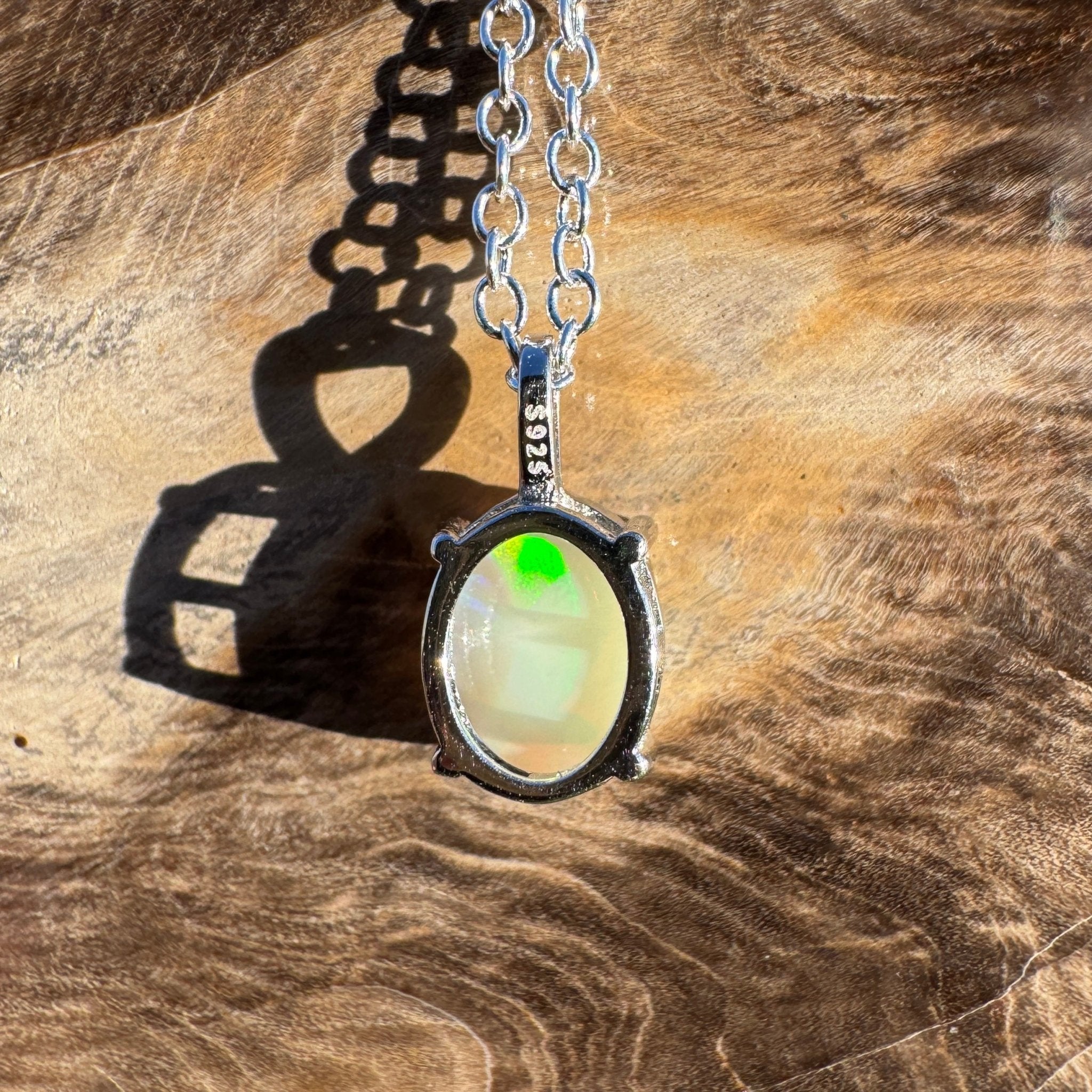 1.1ct Coober Pedy Opal Pendant Necklace ~ 'Bicheno Bloom ~' | 925 Sterling Silver | Solid Australian Opal