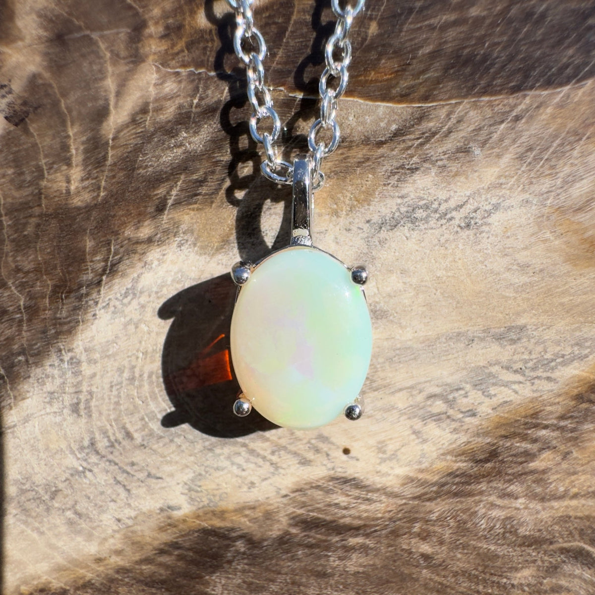 1.1ct Coober Pedy Opal Pendant Necklace ~ 'Cable Beach Clarity~' | 925 Sterling Silver | Solid Australian Opal
