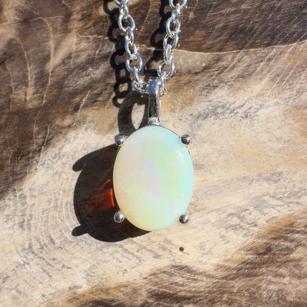 1.1ct Coober Pedy Opal Pendant Necklace ~ 'Cable Beach Clarity~' | 925 Sterling Silver | Solid Australian Opal