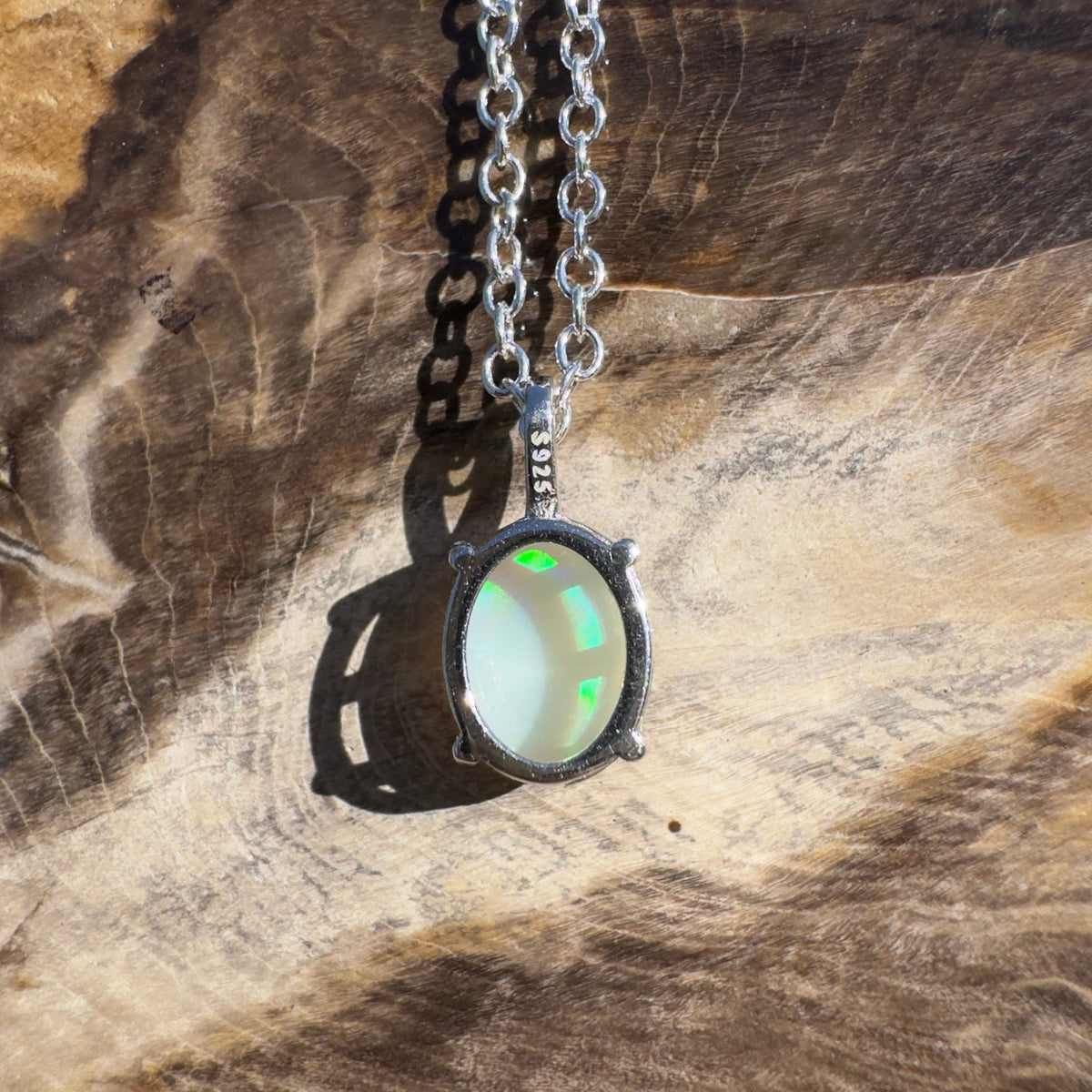 1.1ct Coober Pedy Opal Pendant Necklace ~ 'Cable Beach Clarity~' | 925 Sterling Silver | Solid Australian Opal