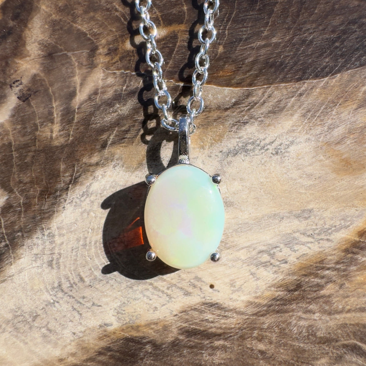 1.1ct Coober Pedy Opal Pendant Necklace ~ 'Cable Beach Clarity~' | 925 Sterling Silver | Solid Australian Opal