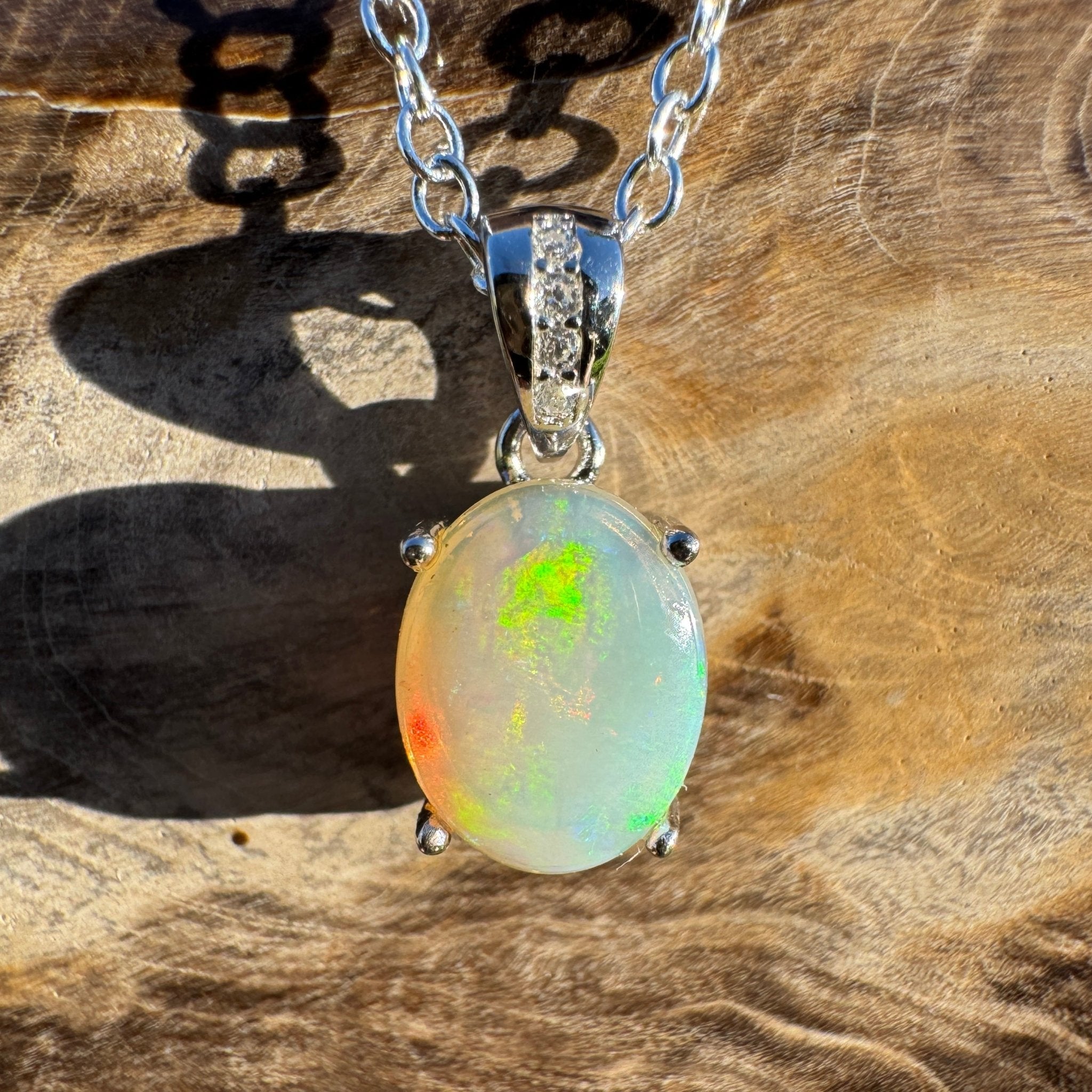 1.1ct Coober Pedy Opal Pendant Necklace ~ 'Coral Coast Curio ~' | 925 Sterling Silver | Solid Australian Opal