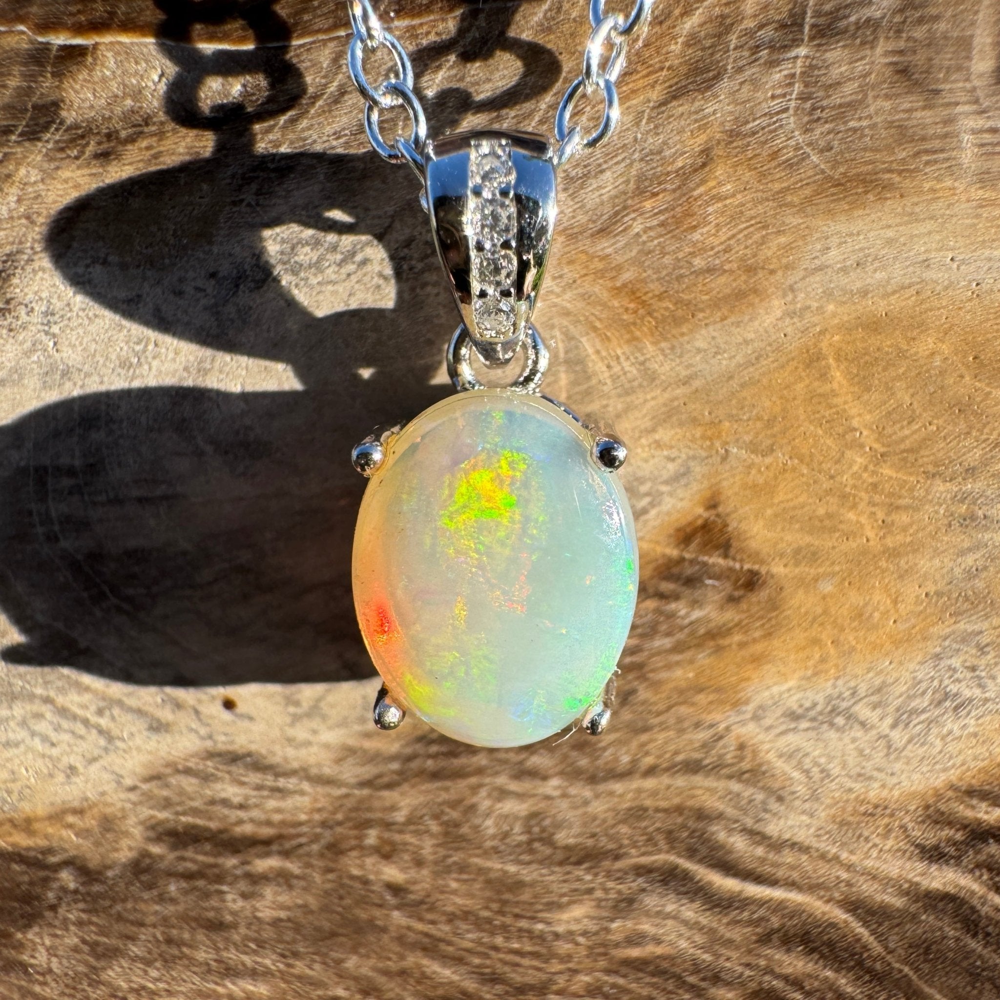 1.1ct Coober Pedy Opal Pendant Necklace ~ 'Coral Coast Curio ~' | 925 Sterling Silver | Solid Australian Opal