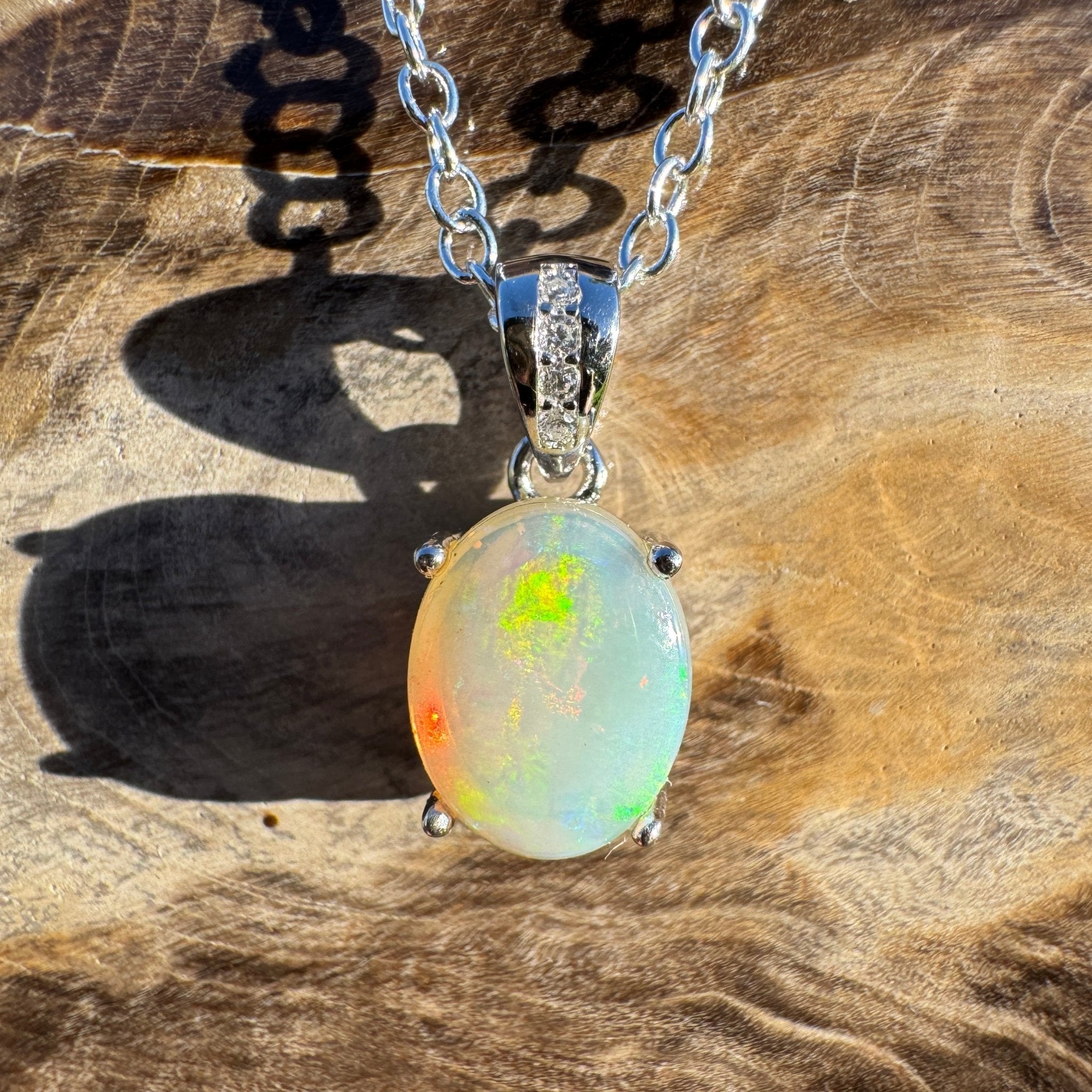 1.1ct Coober Pedy Opal Pendant Necklace ~ 'Coral Coast Curio ~' | 925 Sterling Silver | Solid Australian Opal