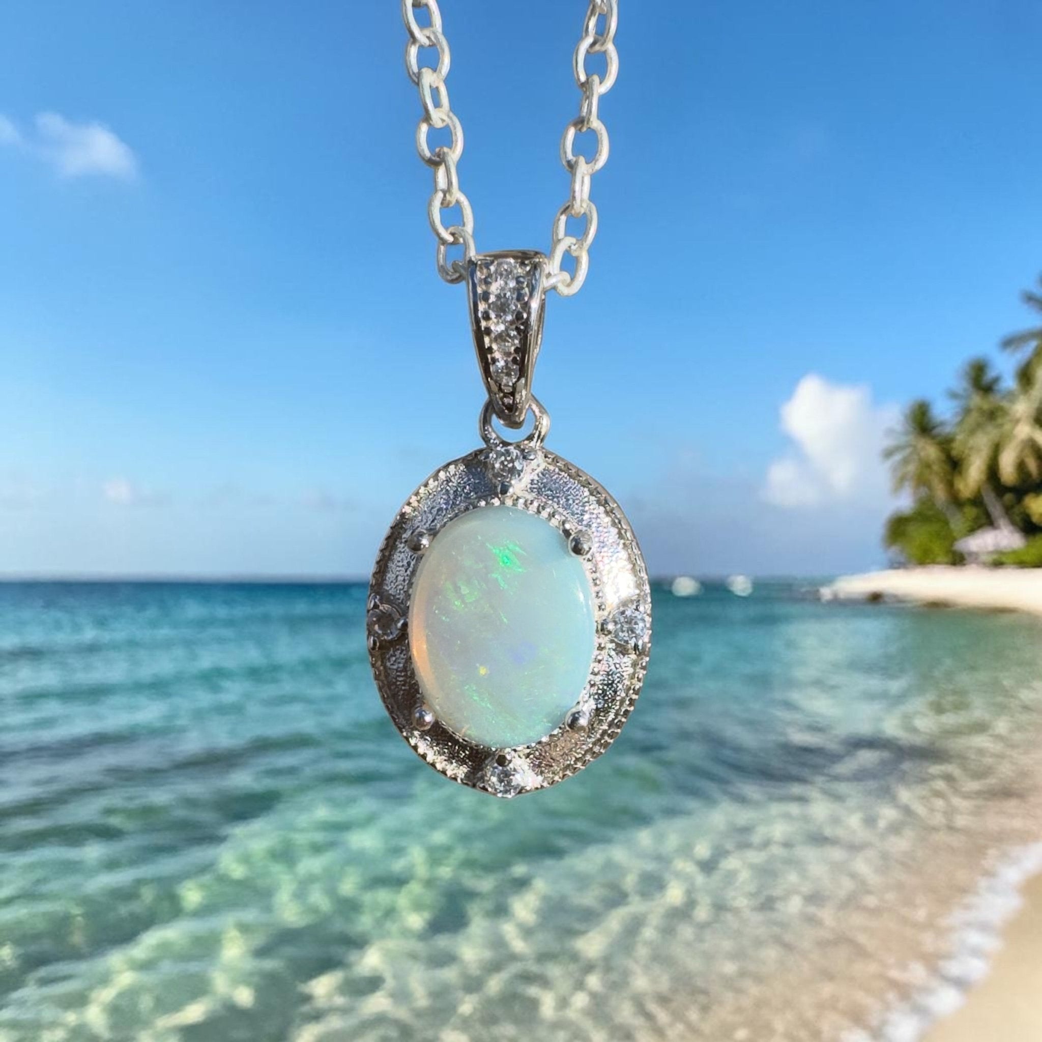 1.1ct Coober Pedy Opal Pendant Necklace ~ 'Gondwana Canopy' | 925 Sterling Silver | Solid Australian Opal
