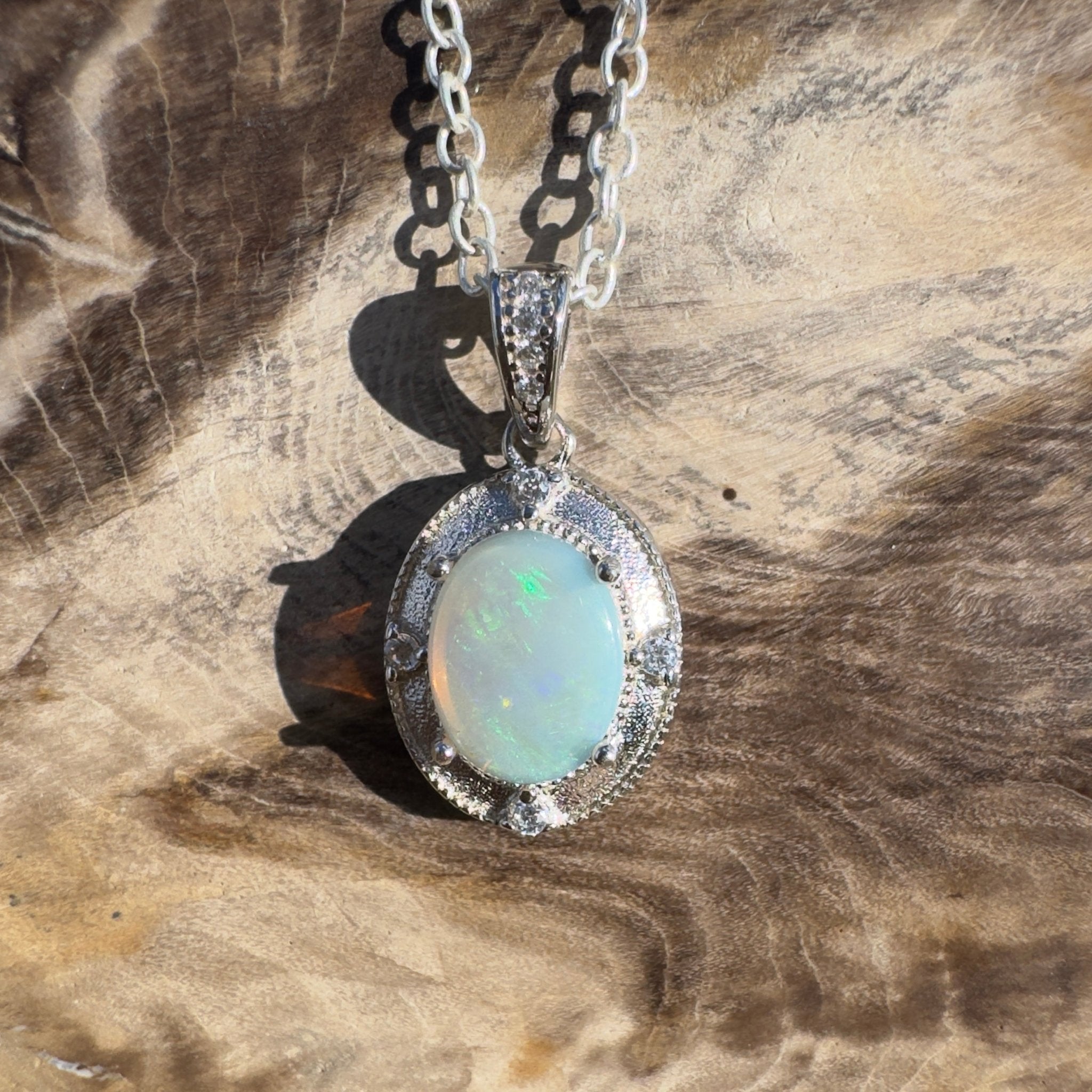 1.1ct Coober Pedy Opal Pendant Necklace ~ 'Gondwana Canopy' | 925 Sterling Silver | Solid Australian Opal