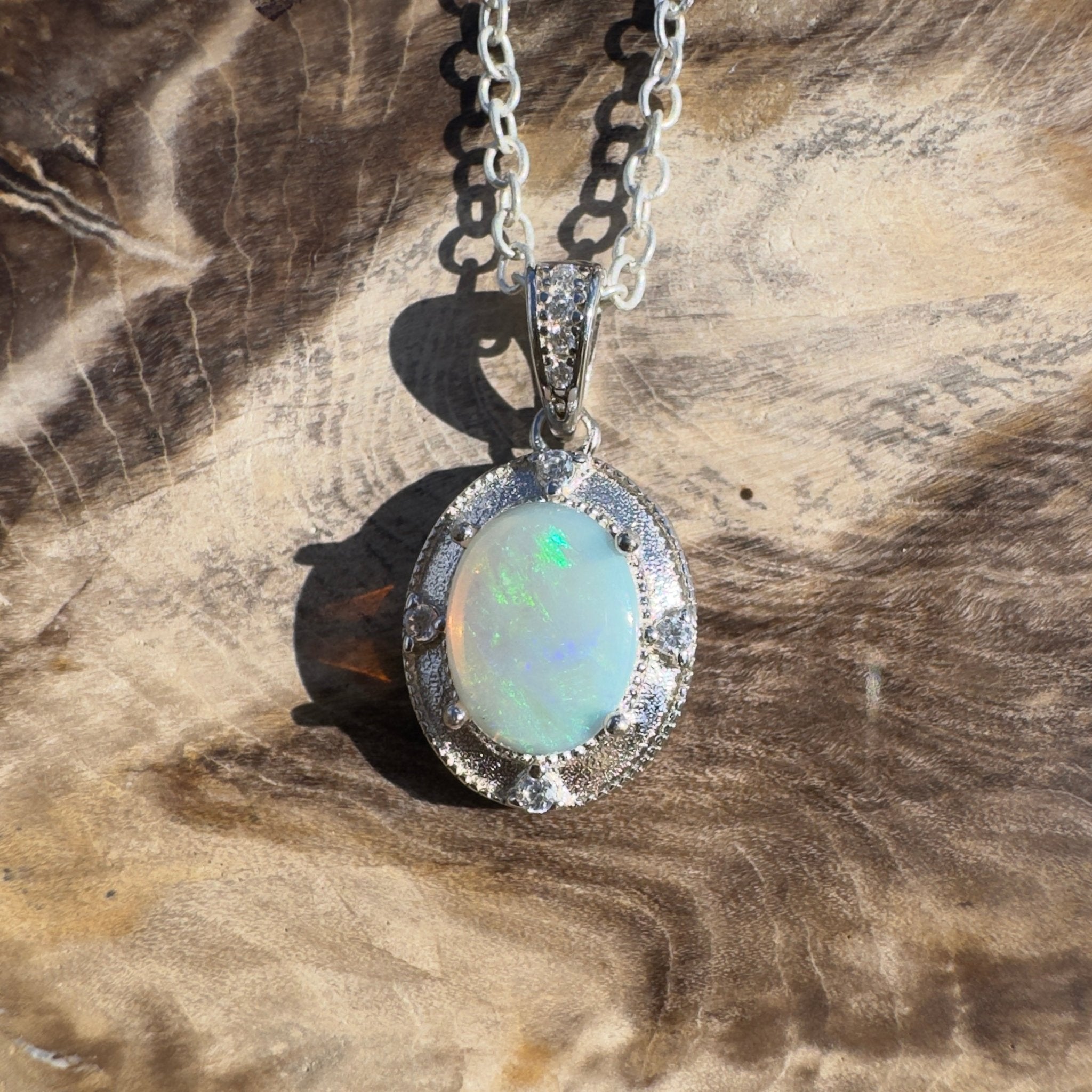 1.1ct Coober Pedy Opal Pendant Necklace ~ 'Gondwana Canopy' | 925 Sterling Silver | Solid Australian Opal
