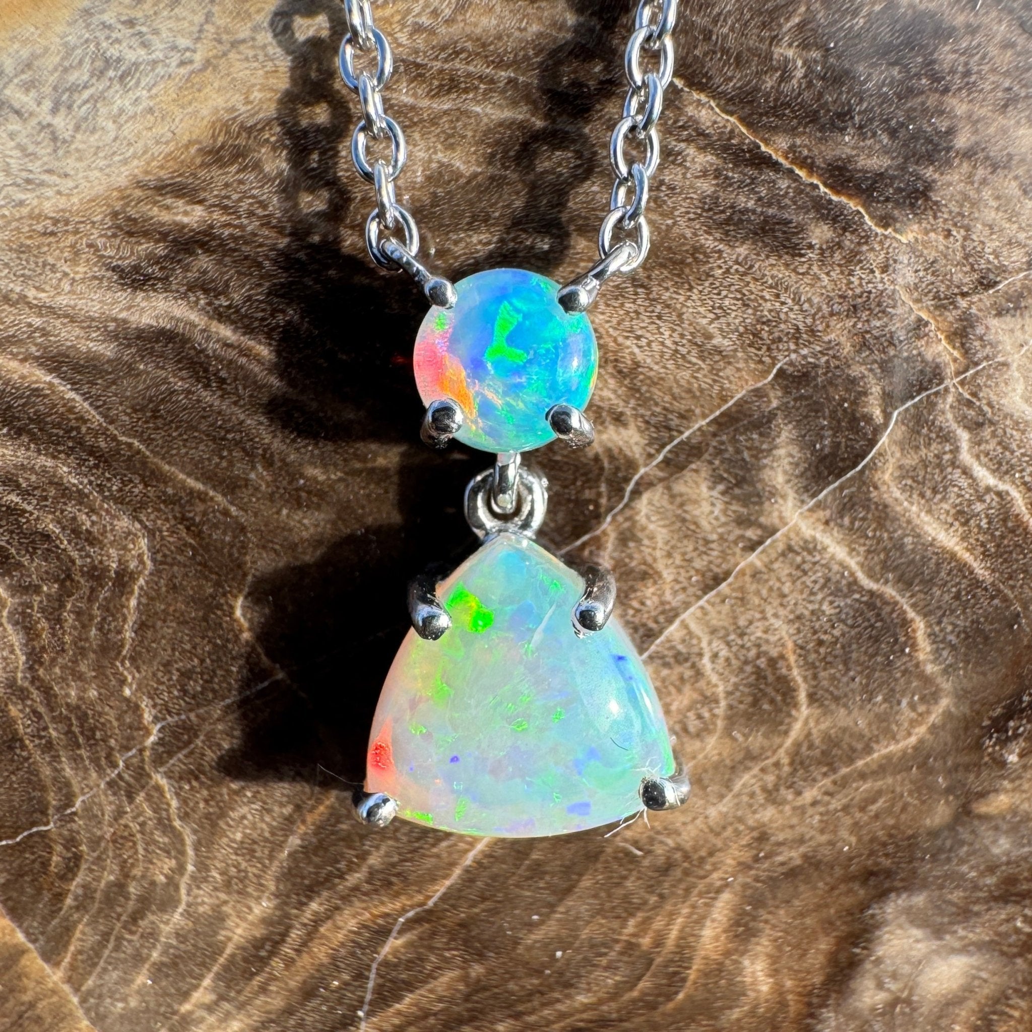 1.1ct Coober Pedy Opal Pendant Necklace ~ 'Innamincka Glow' | 925 Sterling Silver | Solid Australian Opal