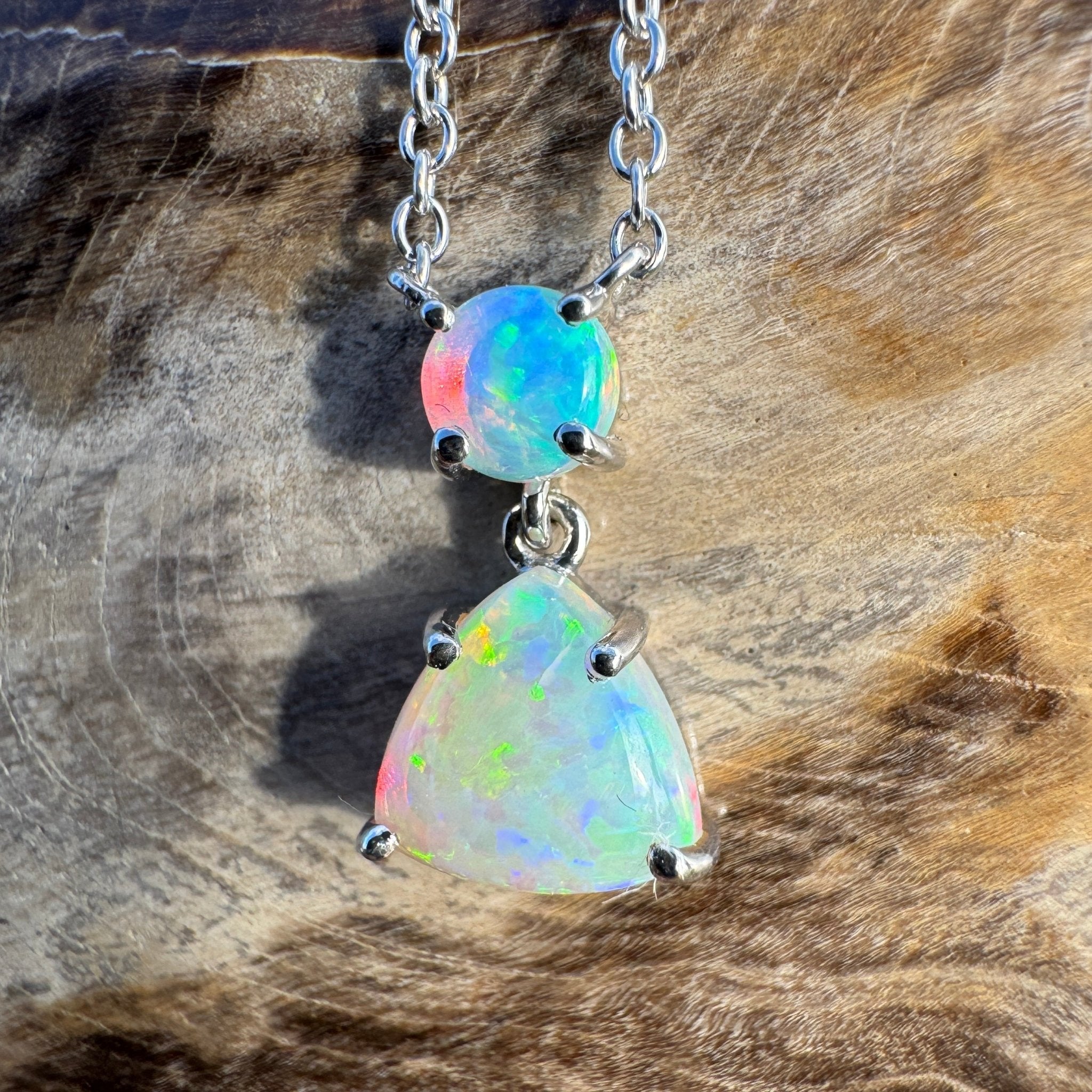 1.1ct Coober Pedy Opal Pendant Necklace ~ 'Innamincka Glow' | 925 Sterling Silver | Solid Australian Opal
