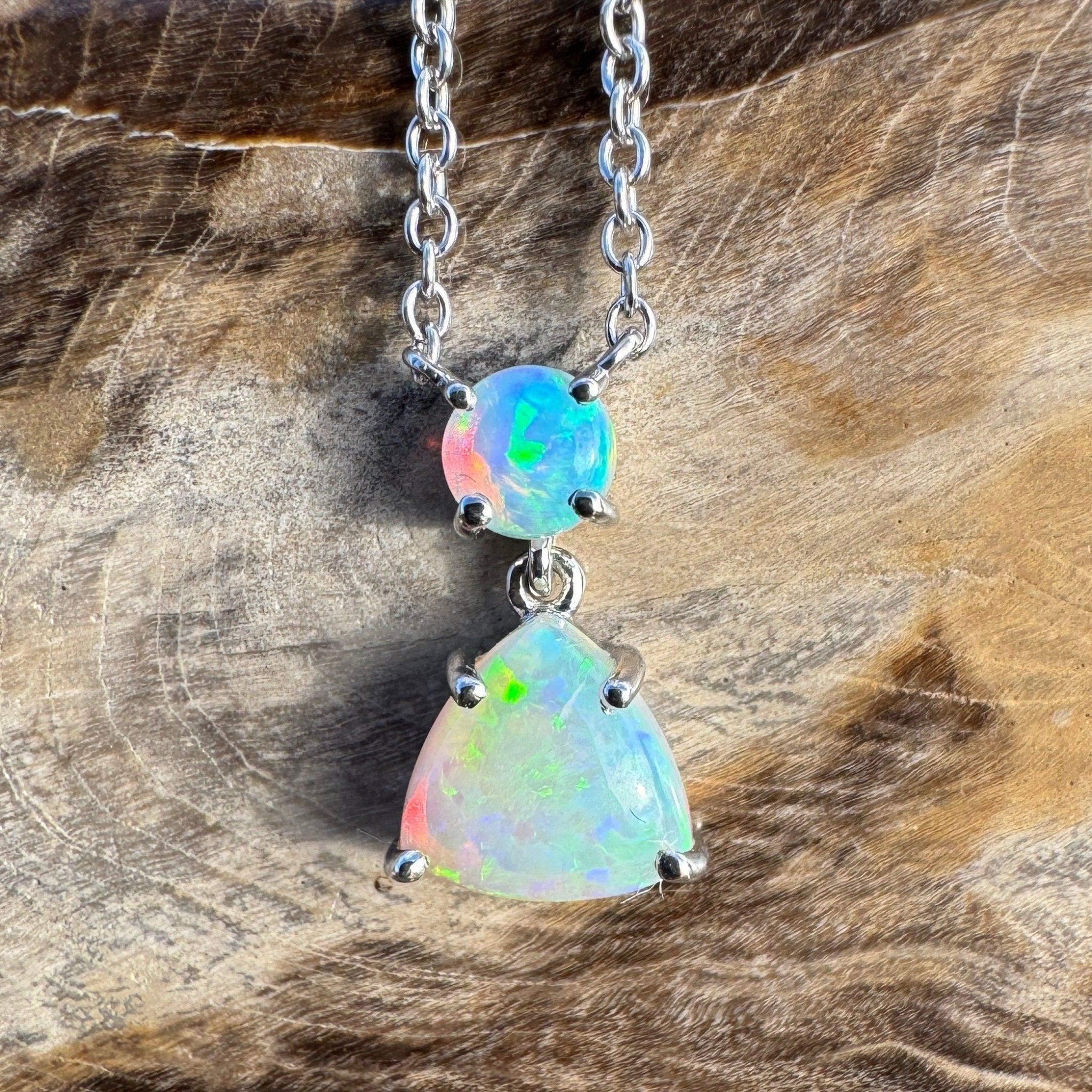 1.1ct Coober Pedy Opal Pendant Necklace ~ 'Innamincka Glow' | 925 Sterling Silver | Solid Australian Opal
