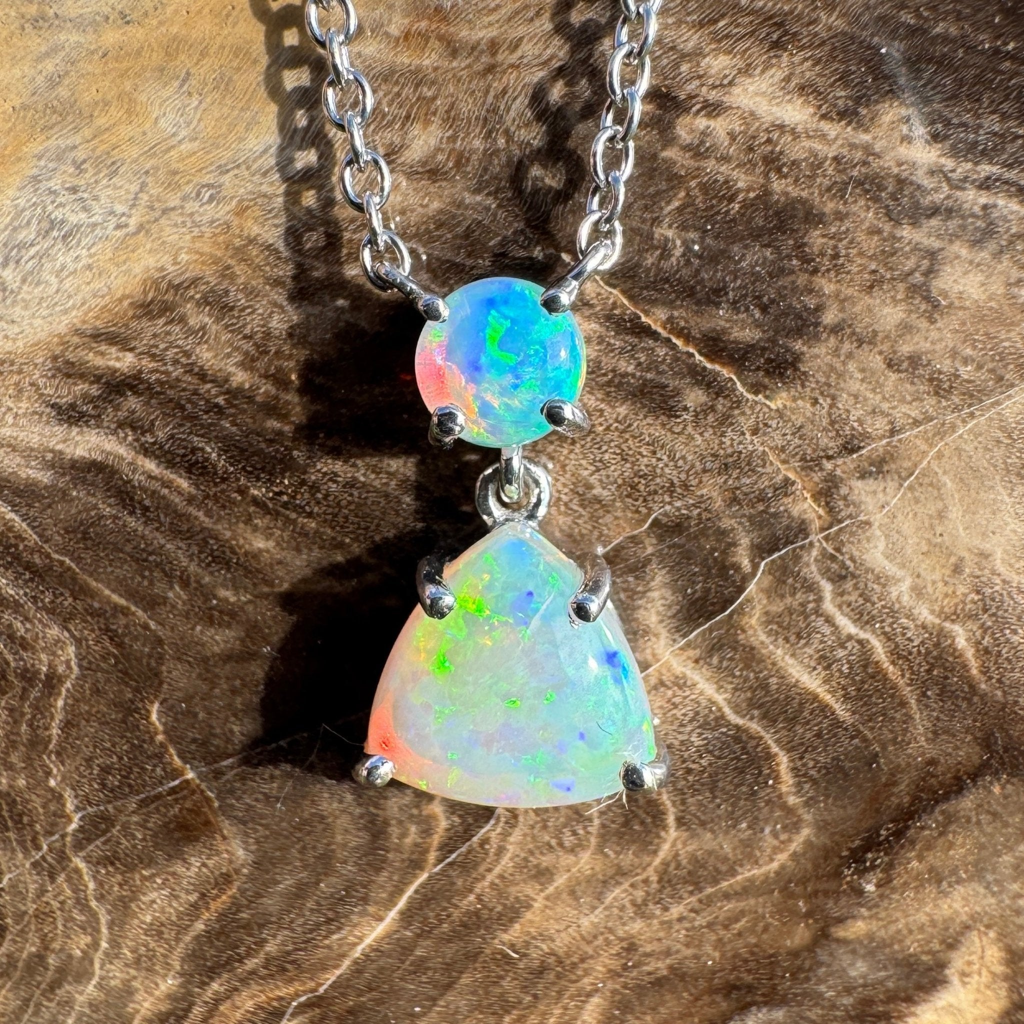 1.1ct Coober Pedy Opal Pendant Necklace ~ 'Innamincka Glow' | 925 Sterling Silver | Solid Australian Opal