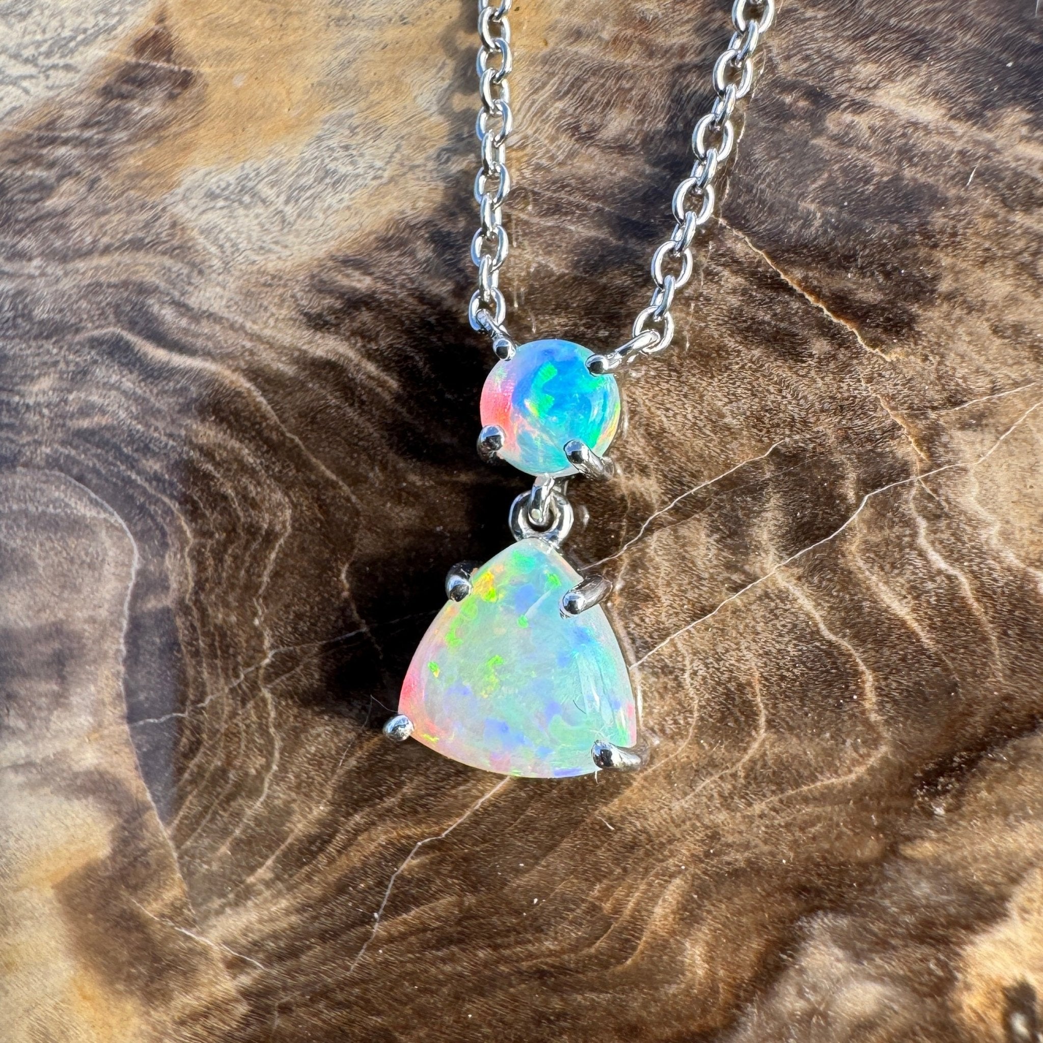 1.1ct Coober Pedy Opal Pendant Necklace ~ 'Innamincka Glow' | 925 Sterling Silver | Solid Australian Opal