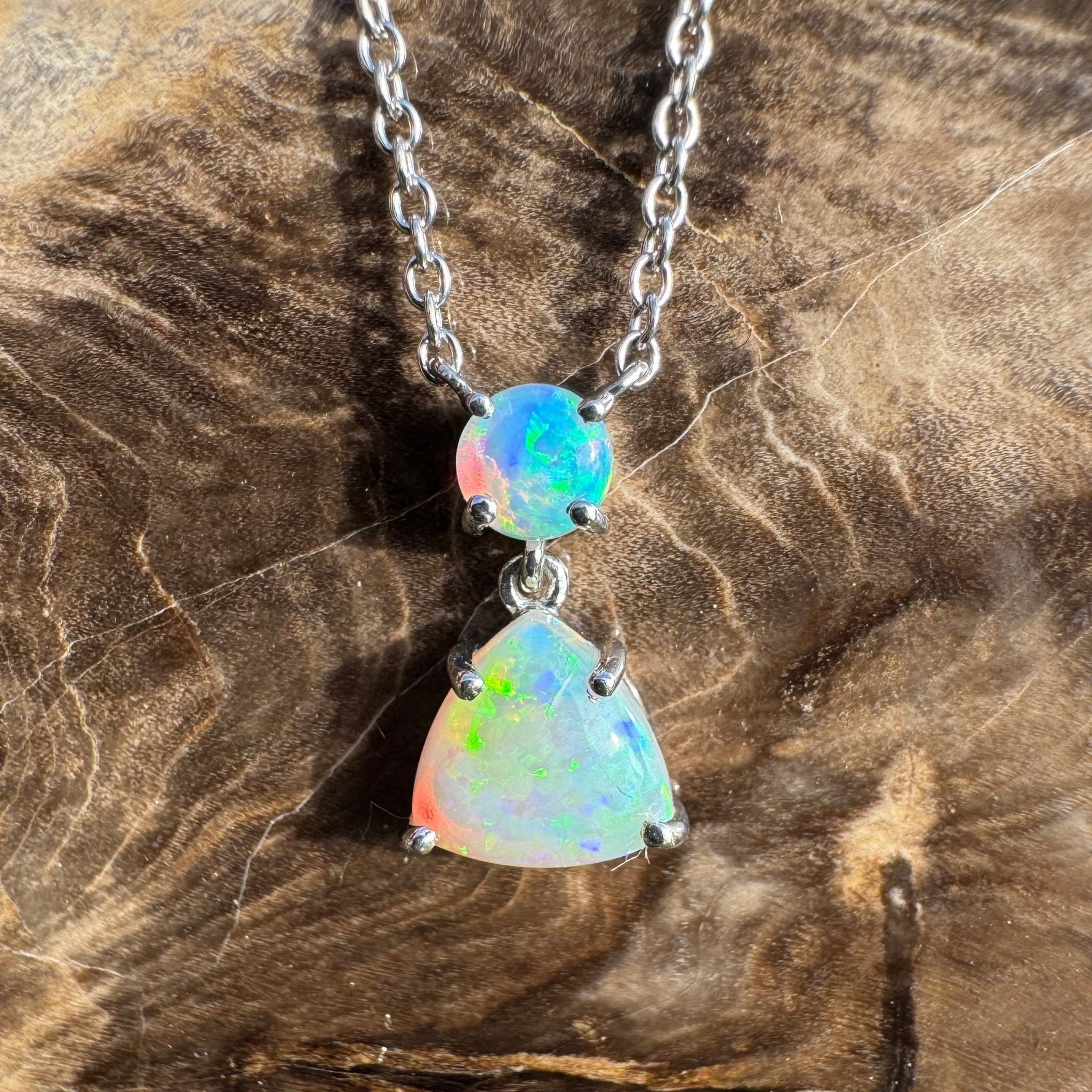 1.1ct Coober Pedy Opal Pendant Necklace ~ 'Innamincka Glow' | 925 Sterling Silver | Solid Australian Opal