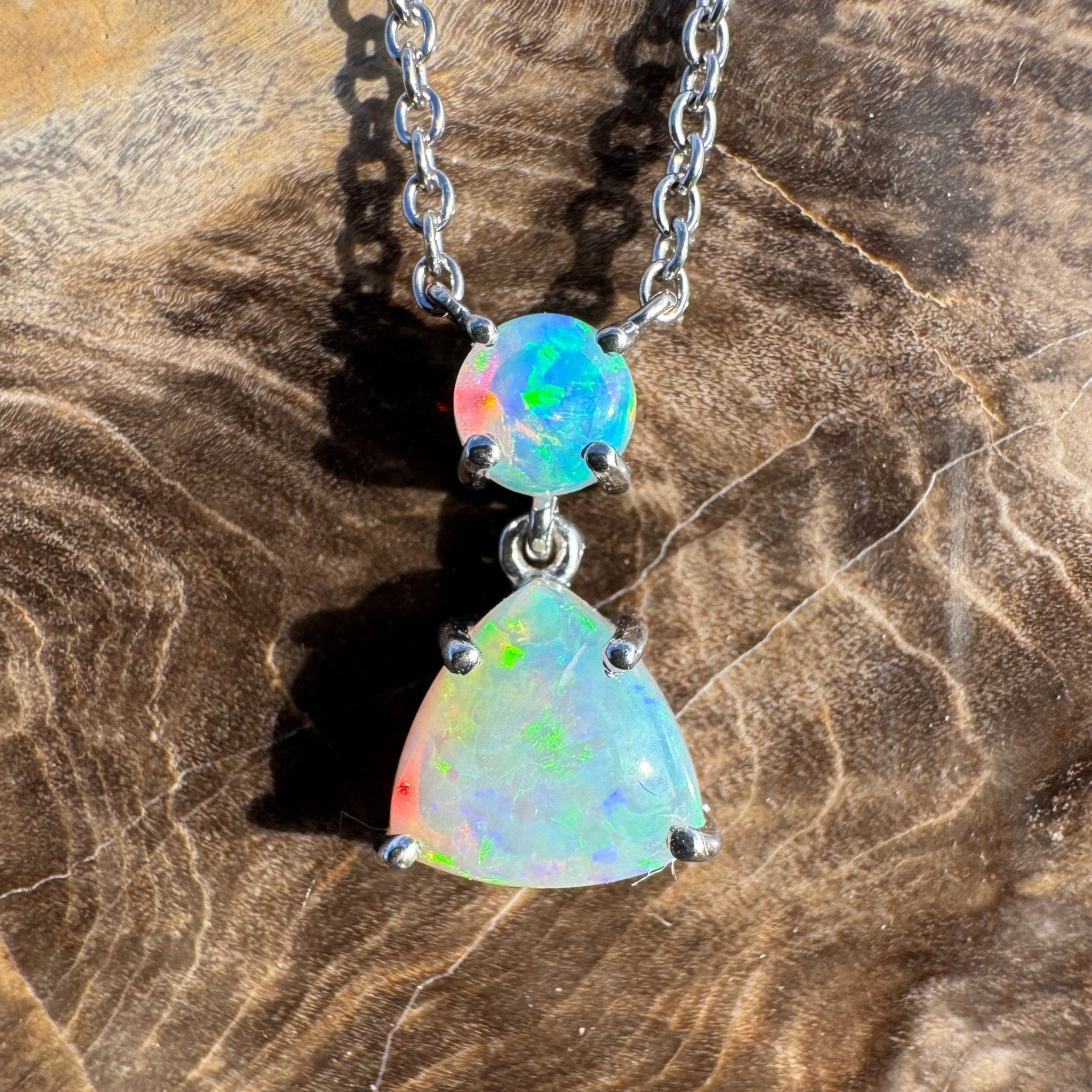 1.1ct Coober Pedy Opal Pendant Necklace ~ 'Innamincka Glow' | 925 Sterling Silver | Solid Australian Opal