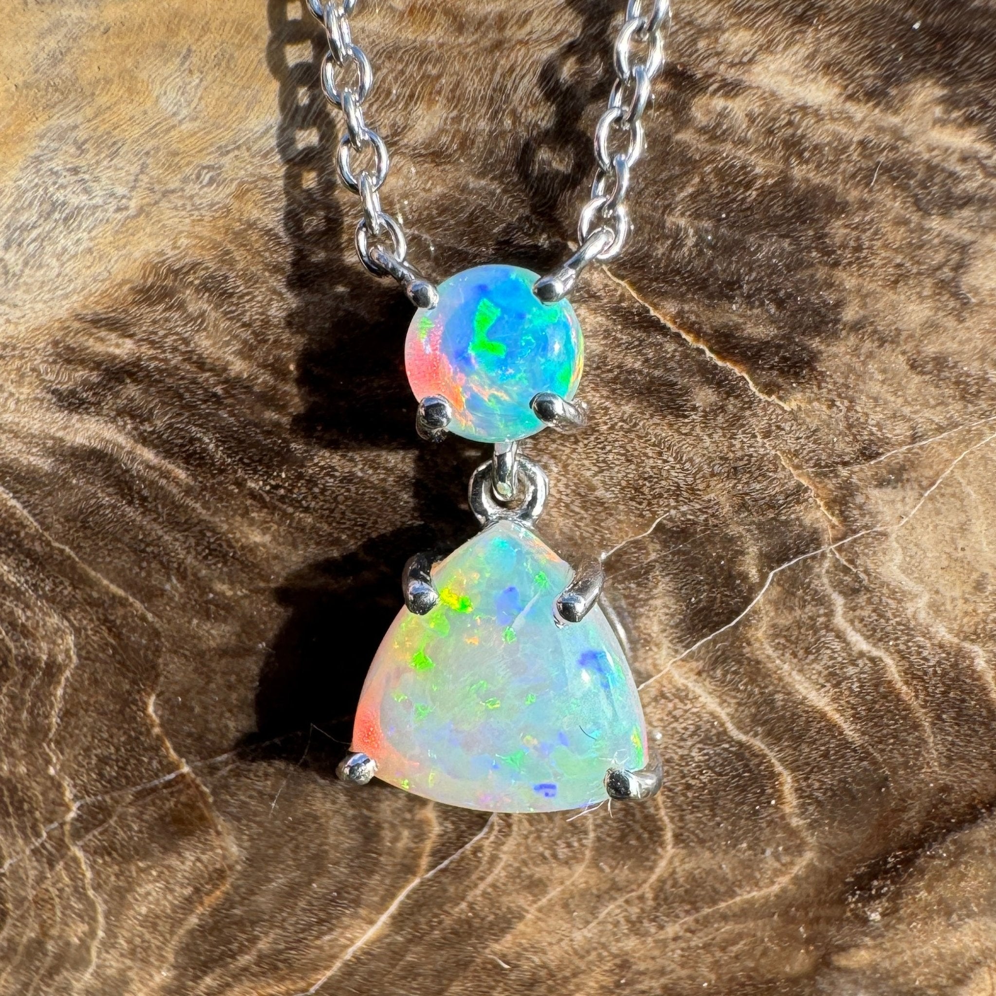 1.1ct Coober Pedy Opal Pendant Necklace ~ 'Innamincka Glow' | 925 Sterling Silver | Solid Australian Opal