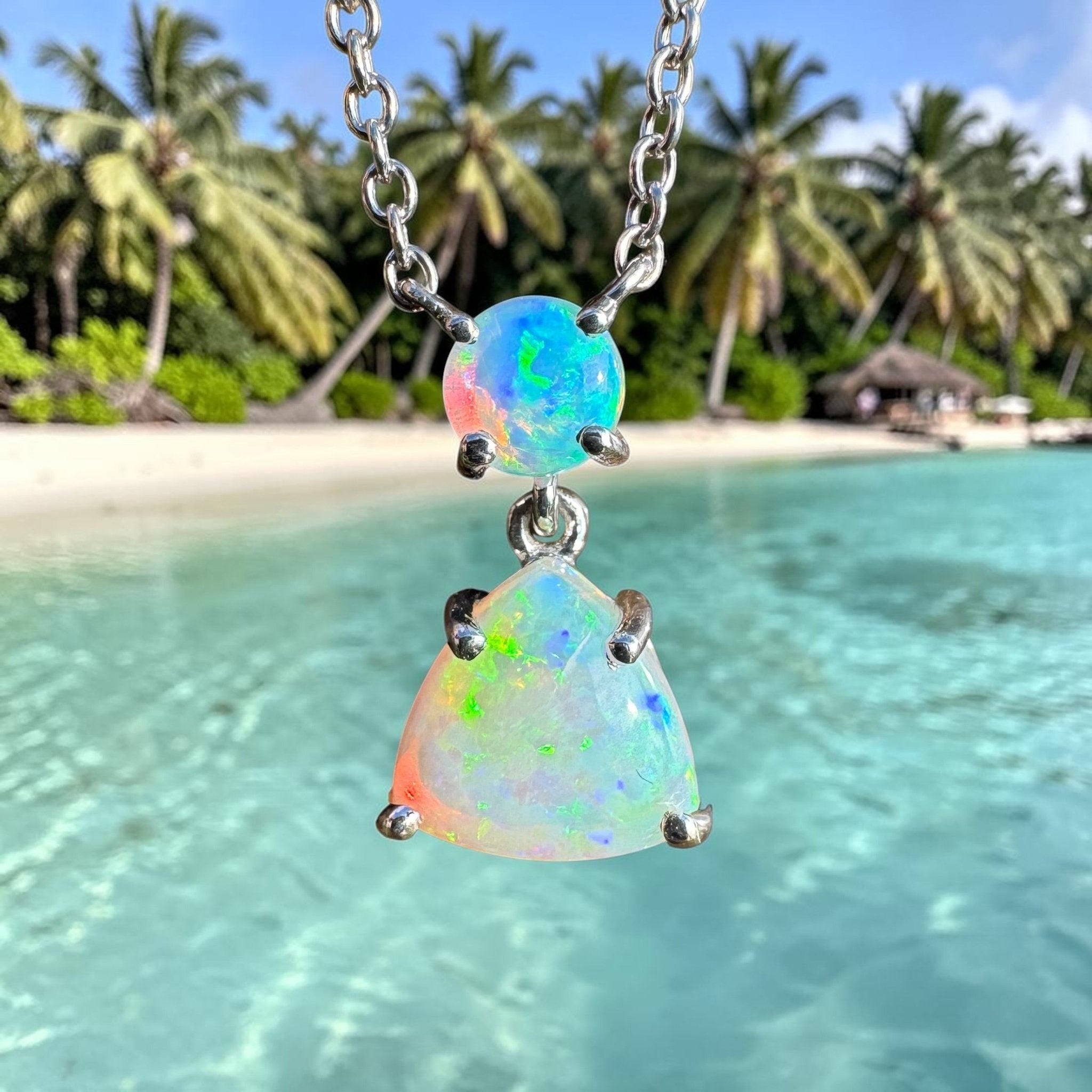 1.1ct Coober Pedy Opal Pendant Necklace ~ 'Innamincka Glow' | 925 Sterling Silver | Solid Australian Opal