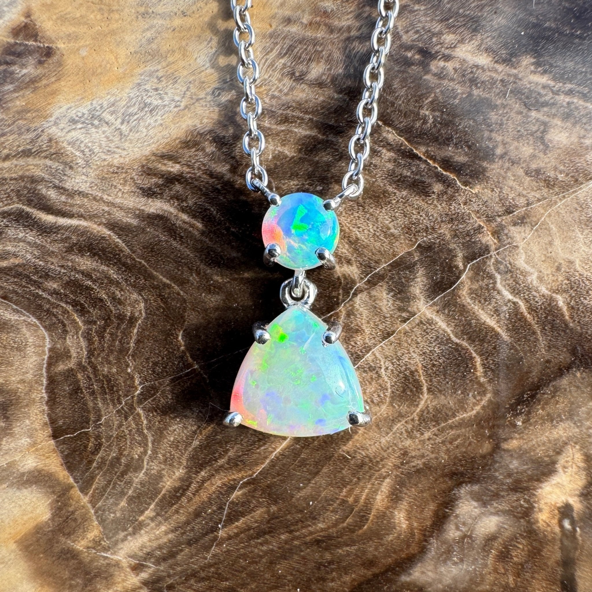 1.1ct Coober Pedy Opal Pendant Necklace ~ 'Innamincka Glow' | 925 Sterling Silver | Solid Australian Opal