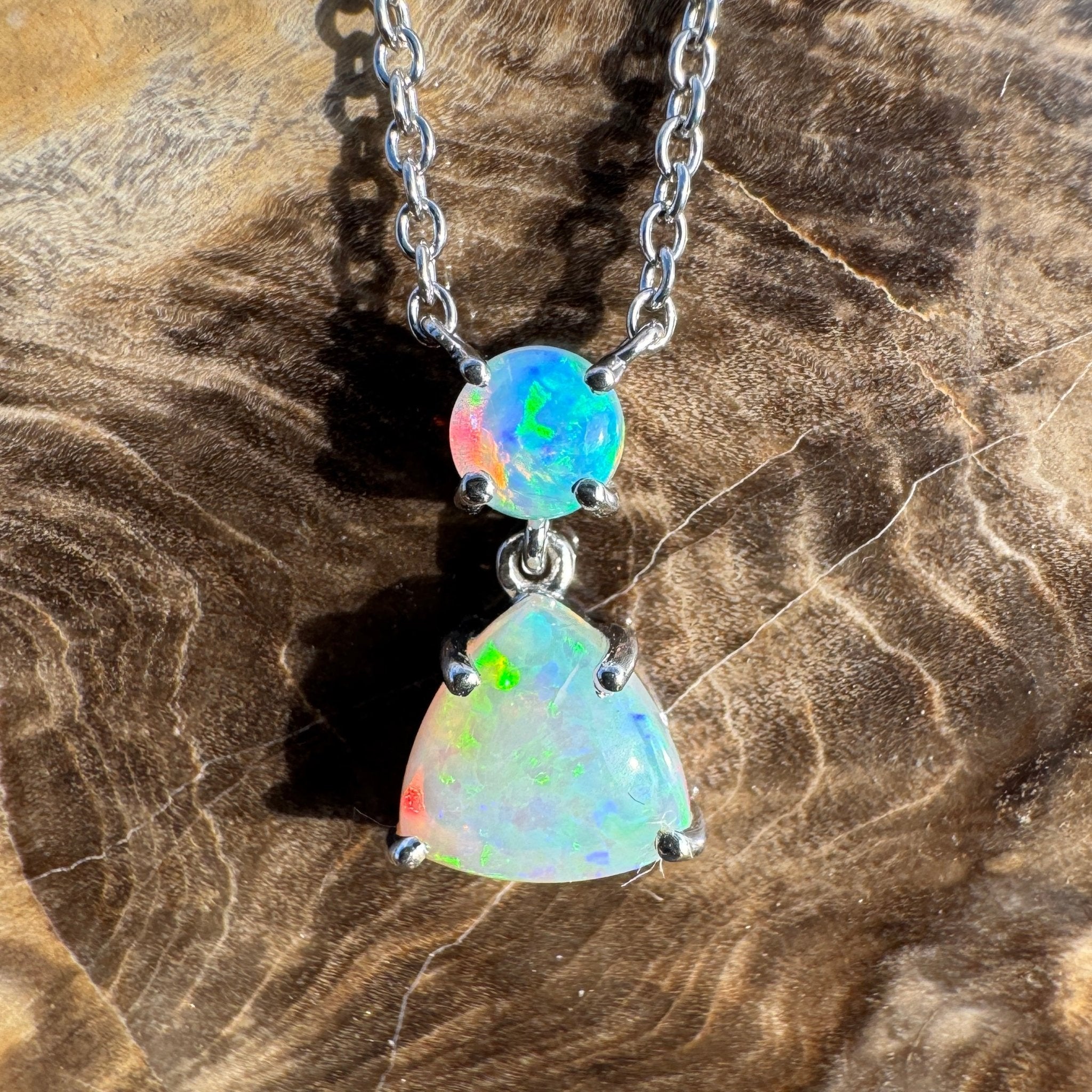 1.1ct Coober Pedy Opal Pendant Necklace ~ 'Innamincka Glow' | 925 Sterling Silver | Solid Australian Opal
