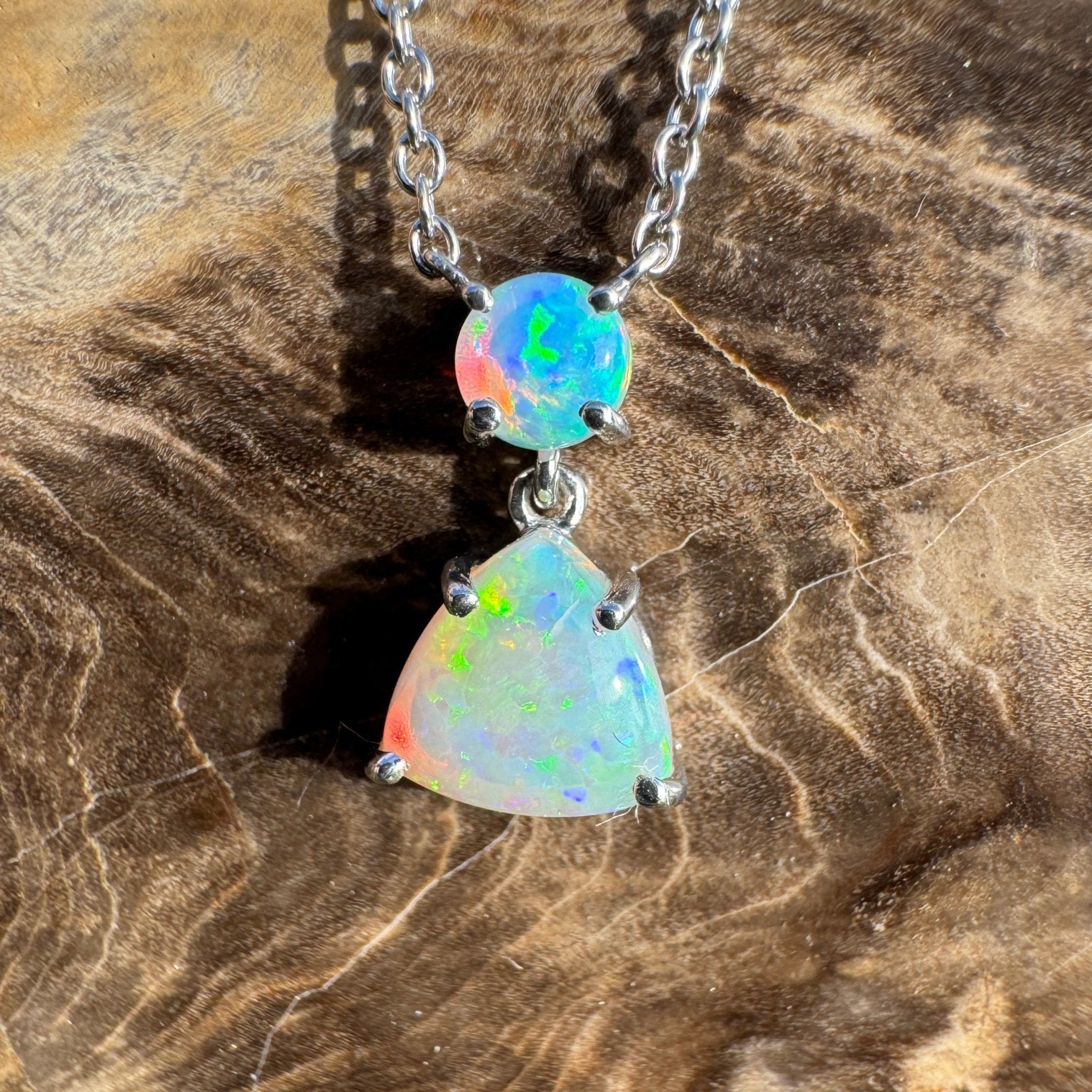 1.1ct Coober Pedy Opal Pendant Necklace ~ 'Innamincka Glow' | 925 Sterling Silver | Solid Australian Opal