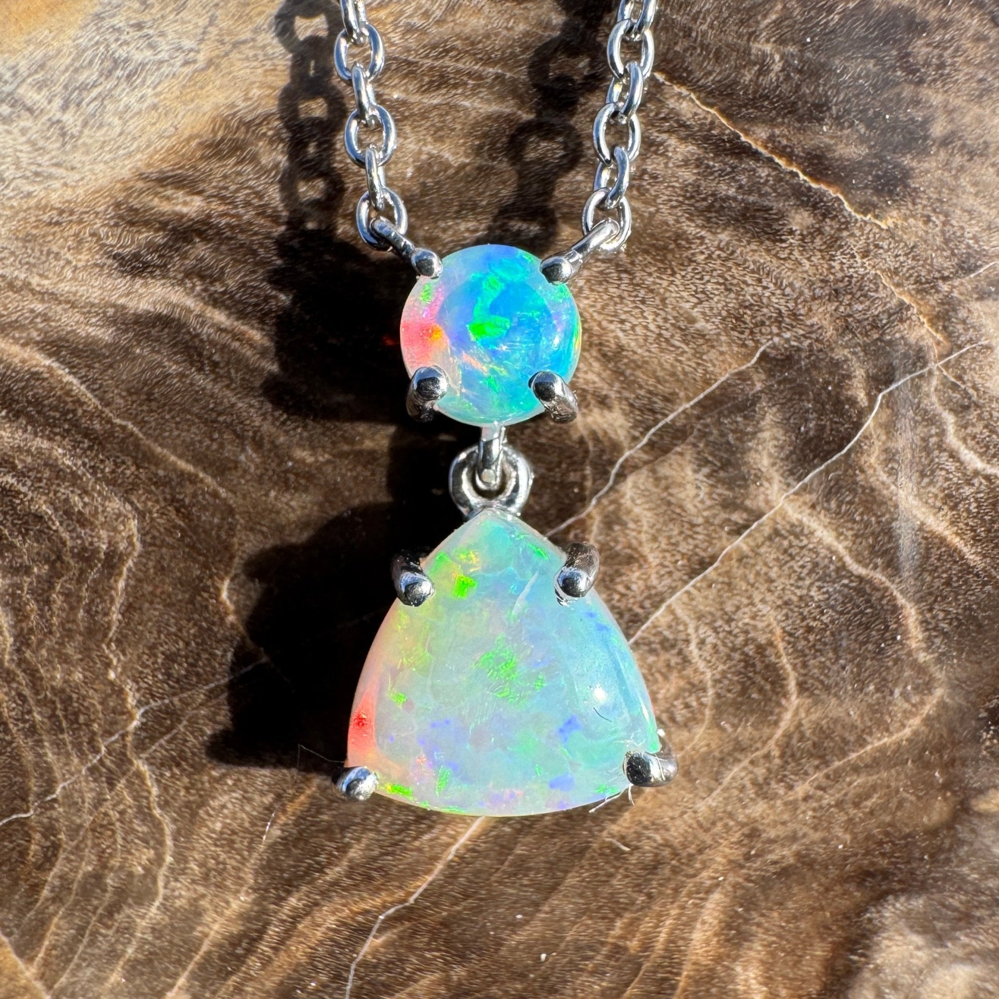 1.1ct Coober Pedy Opal Pendant Necklace ~ 'Innamincka Glow' | 925 Sterling Silver | Solid Australian Opal
