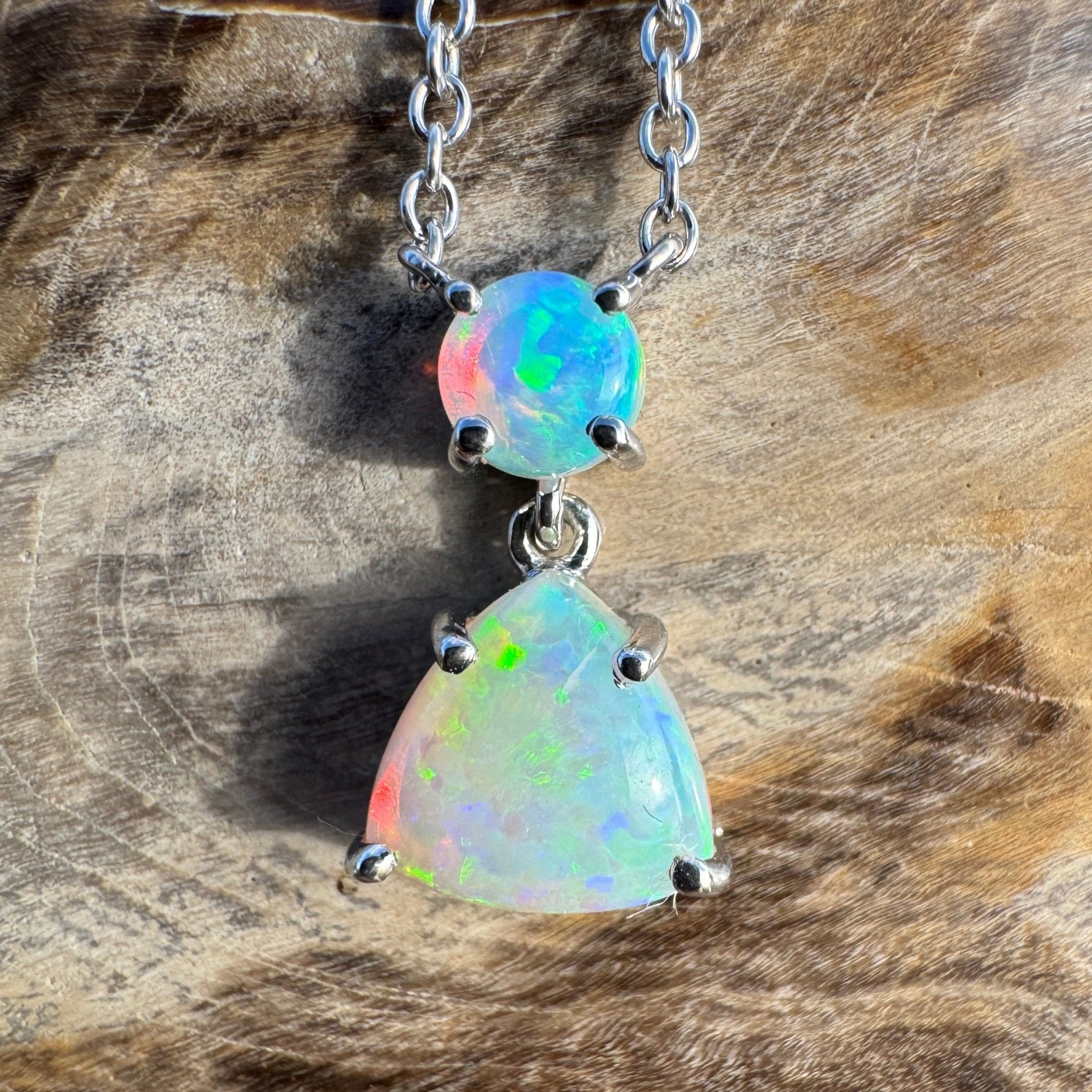 1.1ct Coober Pedy Opal Pendant Necklace ~ 'Innamincka Glow' | 925 Sterling Silver | Solid Australian Opal