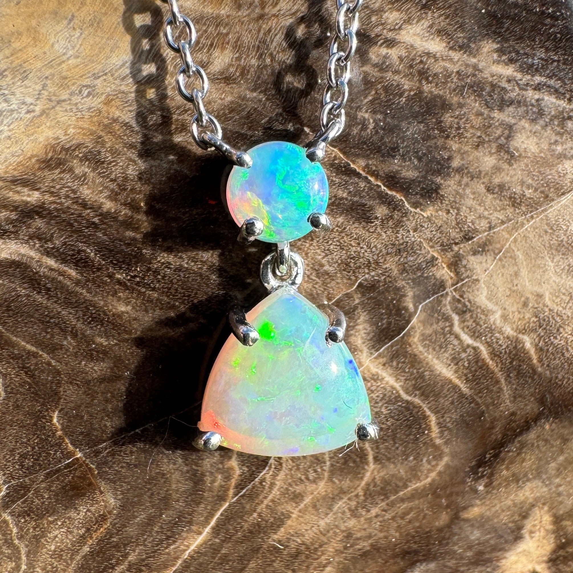 1.1ct Coober Pedy Opal Pendant Necklace ~ 'Innamincka Glow' | 925 Sterling Silver | Solid Australian Opal