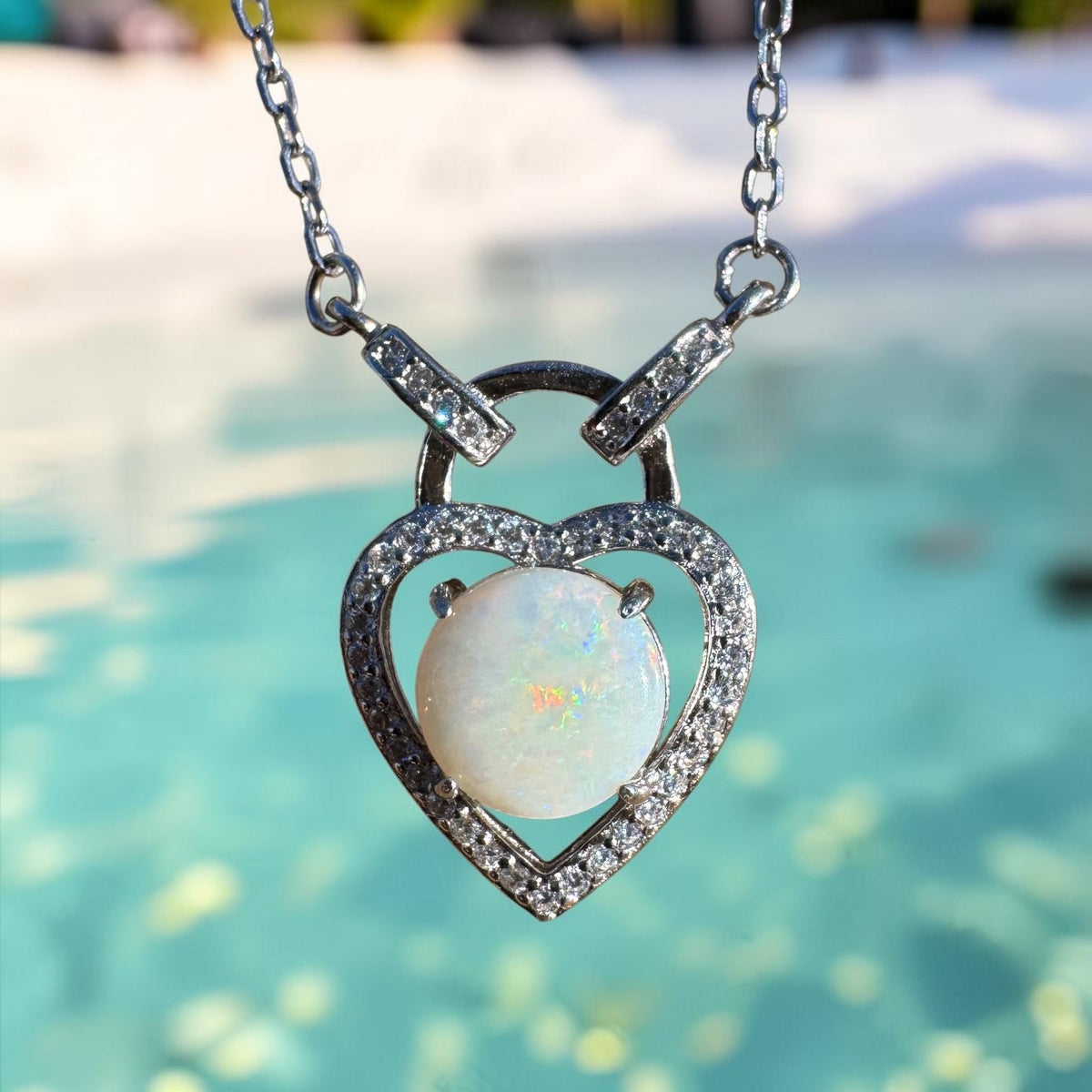 1.1ct Coober Pedy Opal Pendant Necklace ~ 'Jindabyne Spectrum' | 925 Sterling Silver | Solid Australian Opal