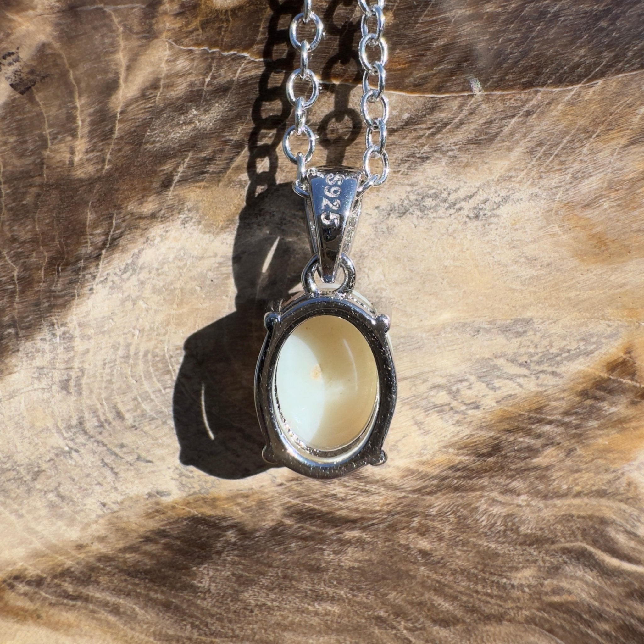 1.1ct Coober Pedy Opal Pendant Necklace ~ 'Kilda Shimmer~' | 925 Sterling Silver | Solid Australian Opal