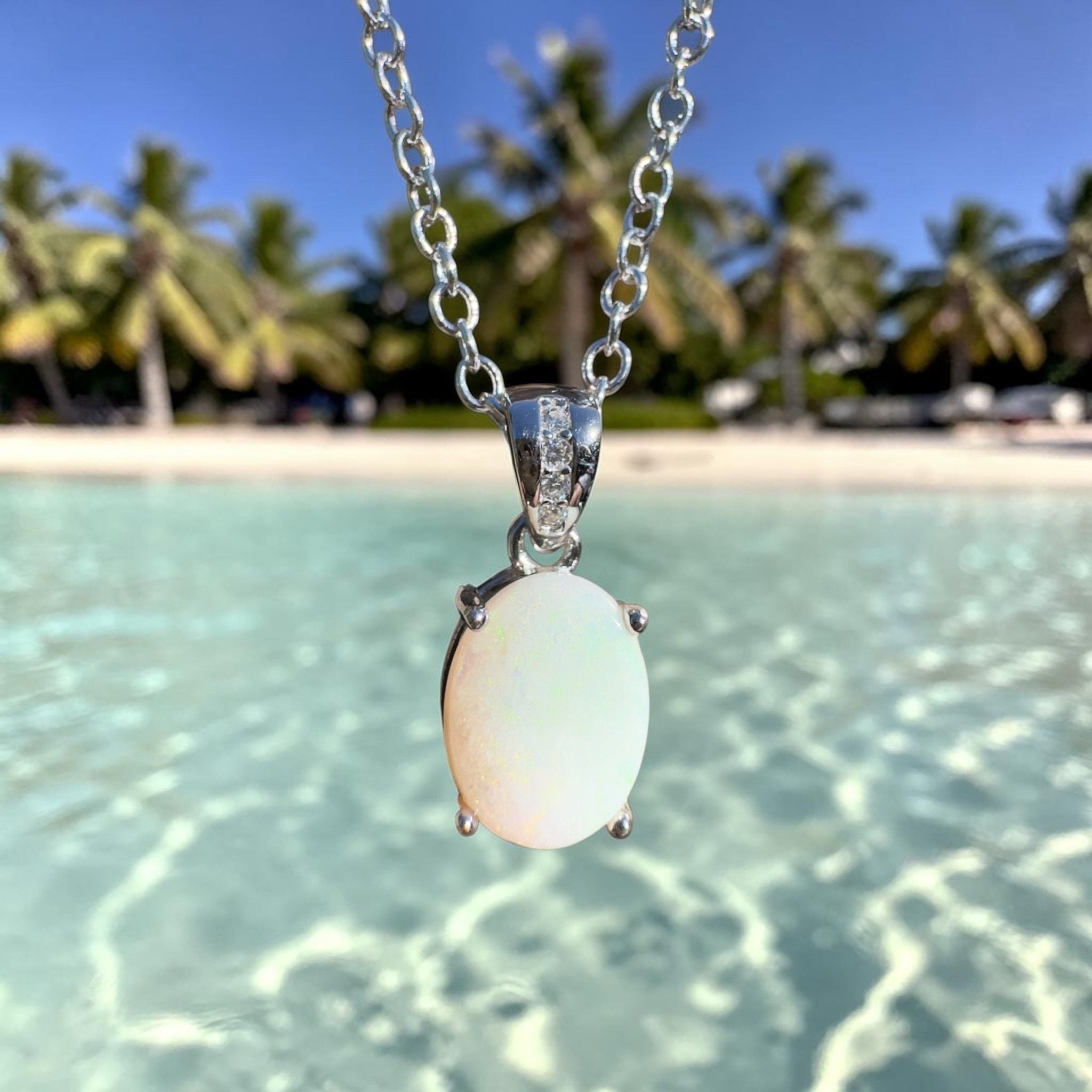 1.1ct Coober Pedy Opal Pendant Necklace ~ 'Kilda Shimmer~' | 925 Sterling Silver | Solid Australian Opal