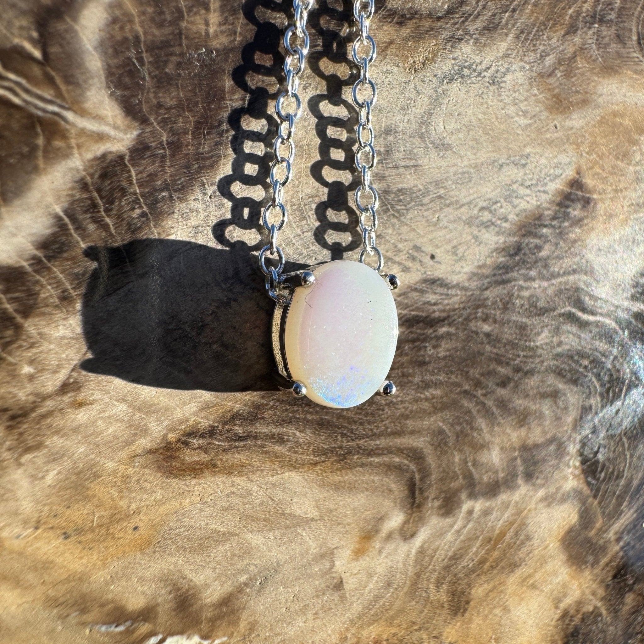1.1ct Coober Pedy Opal Pendant Necklace ~ 'Loch Ard Luminescence~' | 925 Sterling Silver | Solid Australian Opal