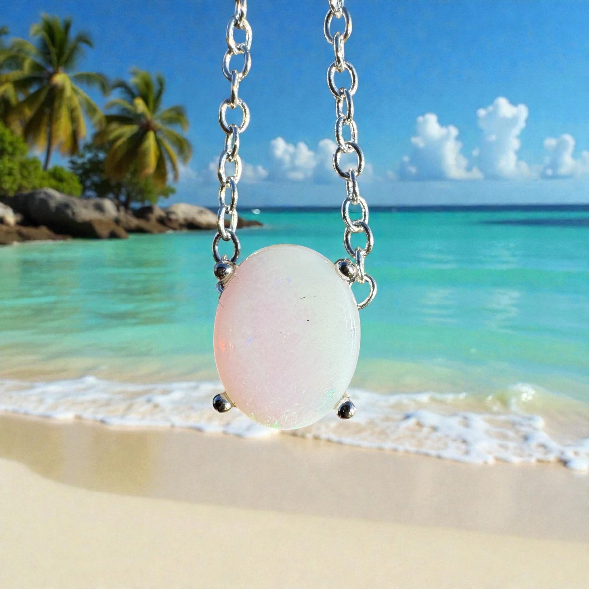 1.1ct Coober Pedy Opal Pendant Necklace ~ 'Loch Ard Luminescence~' | 925 Sterling Silver | Solid Australian Opal