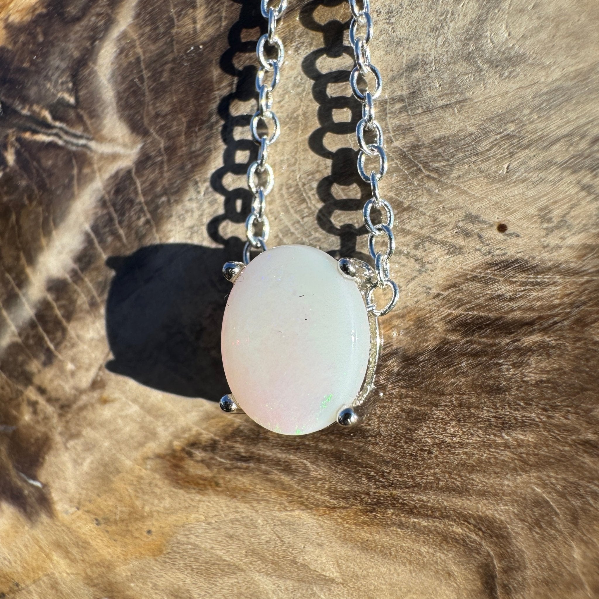 1.1ct Coober Pedy Opal Pendant Necklace ~ 'Loch Ard Luminescence~' | 925 Sterling Silver | Solid Australian Opal