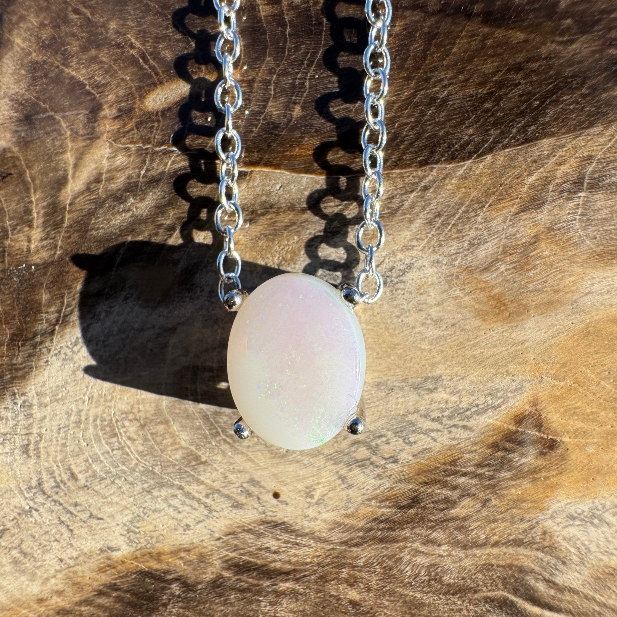 1.1ct Coober Pedy Opal Pendant Necklace ~ 'Loch Ard Luminescence~' | 925 Sterling Silver | Solid Australian Opal