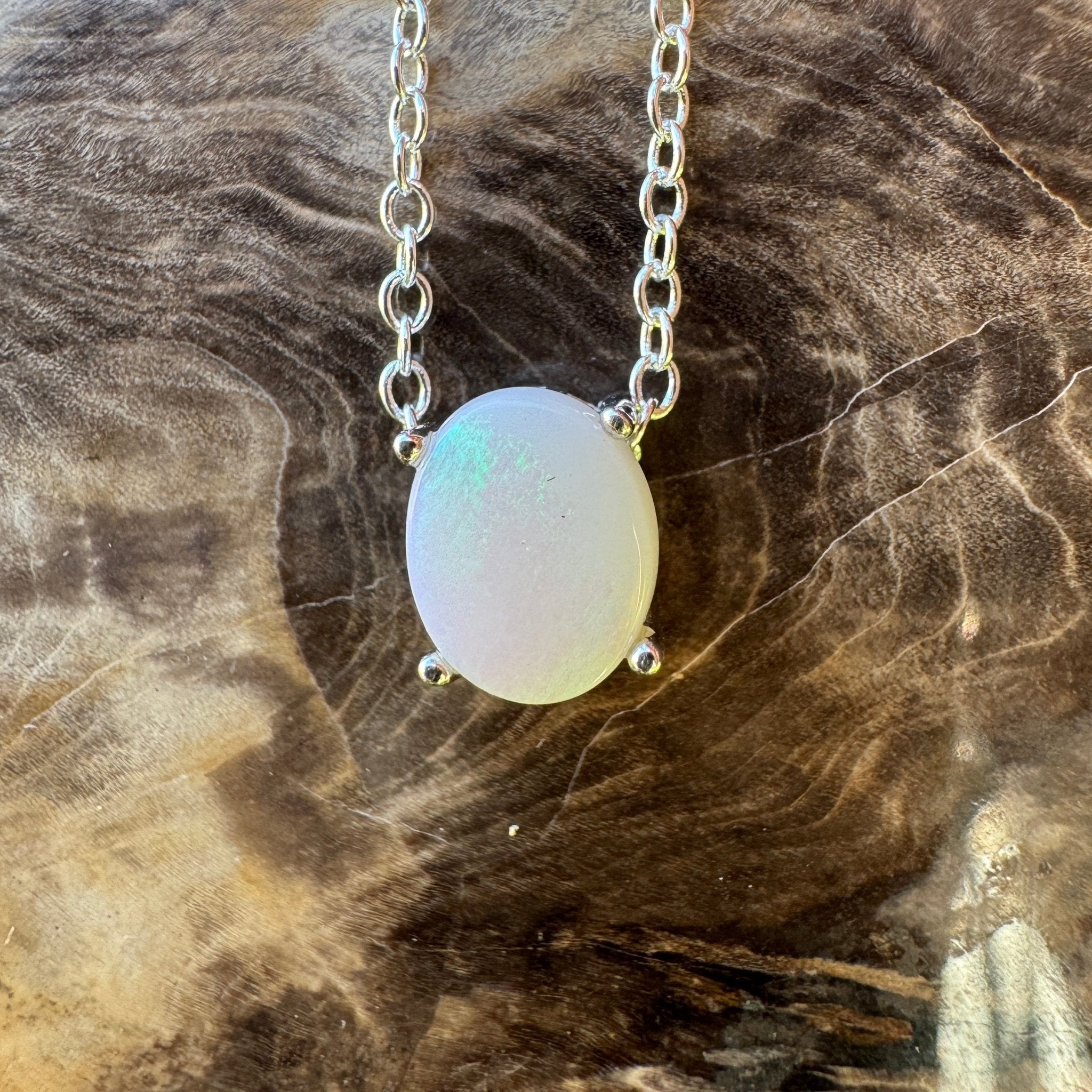 1.1ct Coober Pedy Opal Pendant Necklace ~ 'Loch Ard Luminescence~' | 925 Sterling Silver | Solid Australian Opal