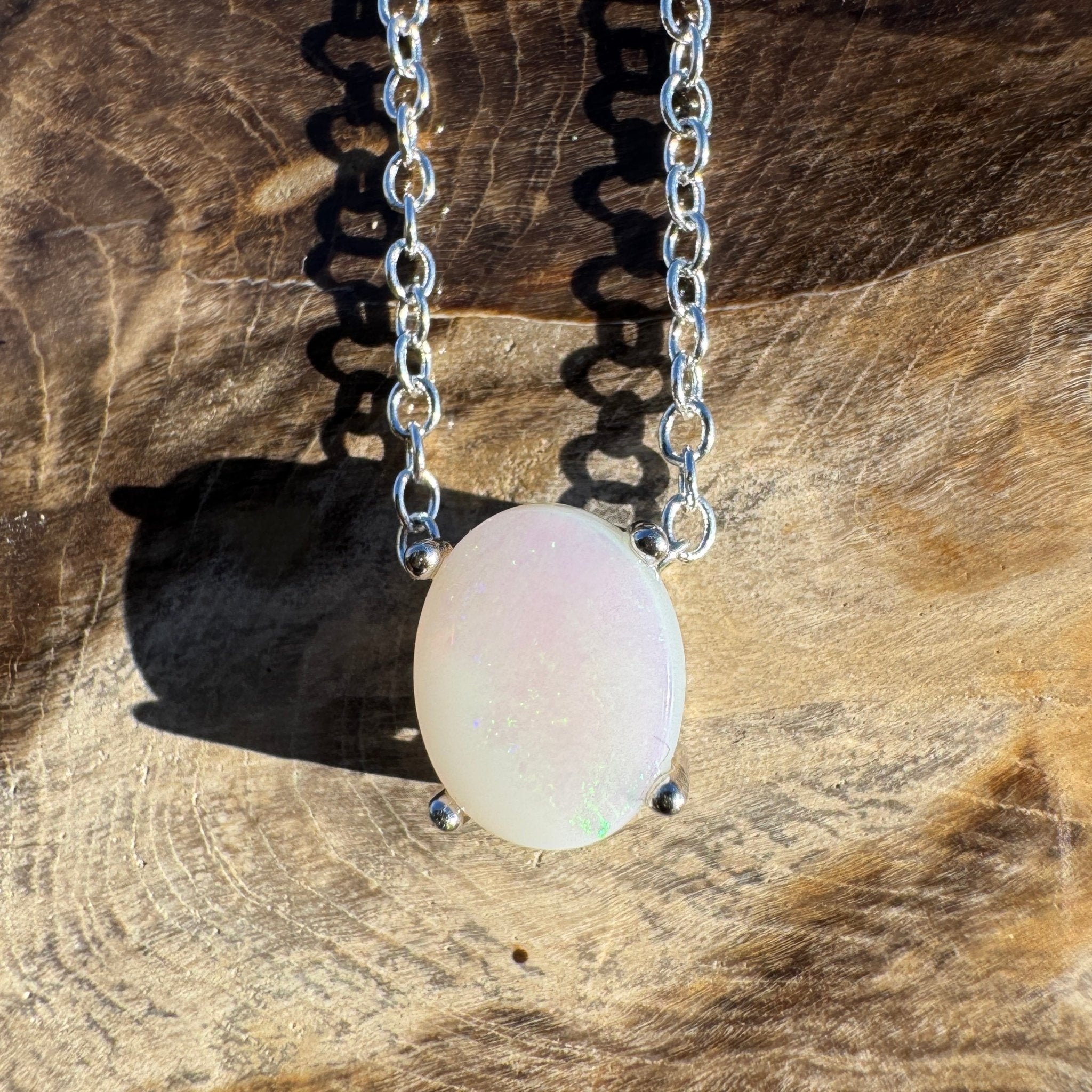 1.1ct Coober Pedy Opal Pendant Necklace ~ 'Loch Ard Luminescence~' | 925 Sterling Silver | Solid Australian Opal