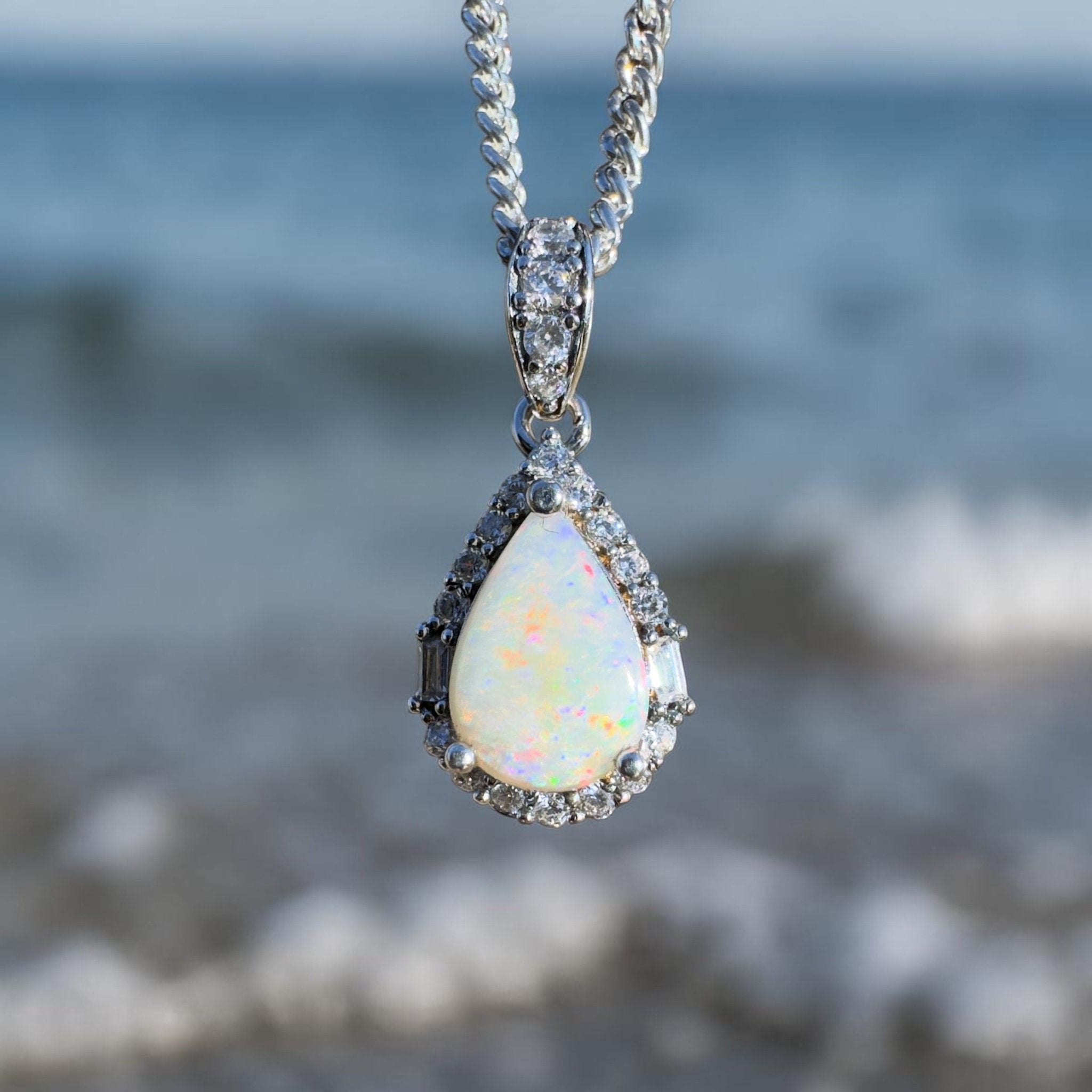 1.1ct Coober Pedy Opal Pendant Necklace ~ 'Nullarbor Prism' | 925 Sterling Silver | Solid Australian Opal