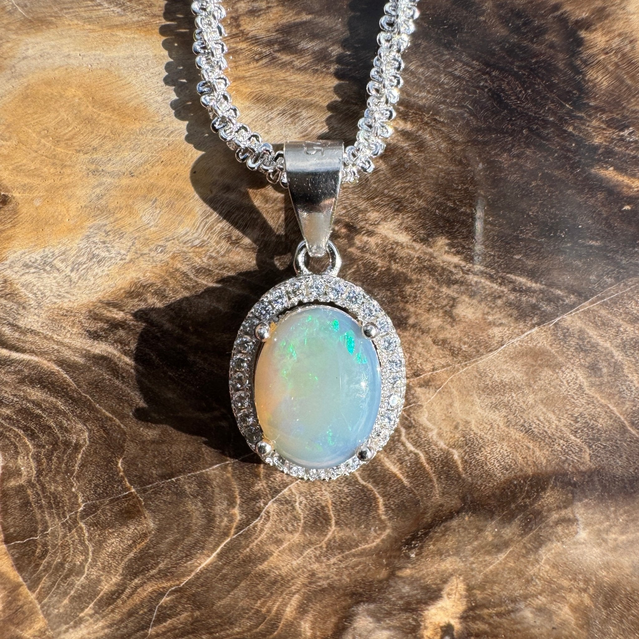 1.1ct Coober Pedy Opal Pendant Necklace ~ 'Pedy Wanderer' | 925 Sterling Silver | Solid Australian Opal