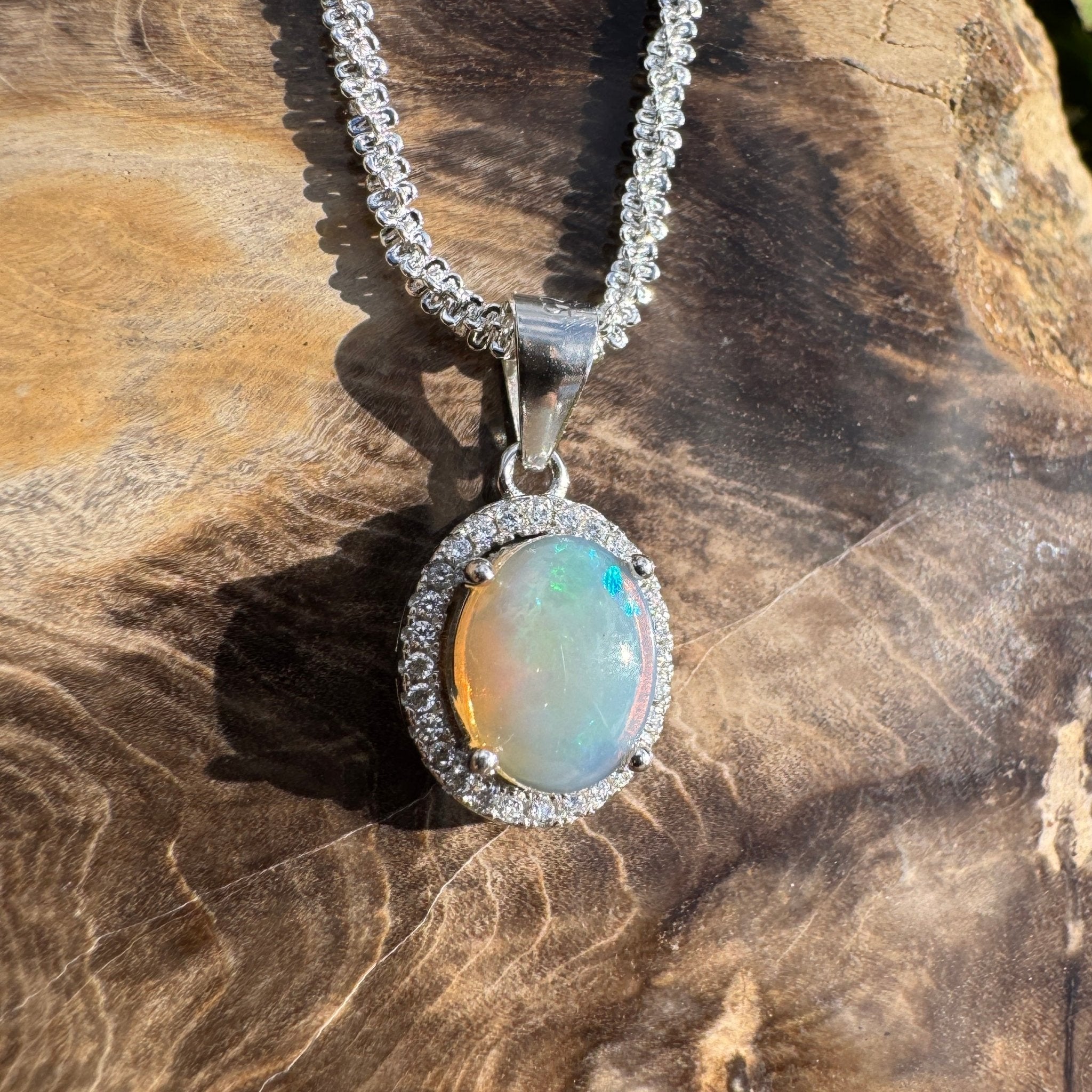 1.1ct Coober Pedy Opal Pendant Necklace ~ 'Pedy Wanderer' | 925 Sterling Silver | Solid Australian Opal